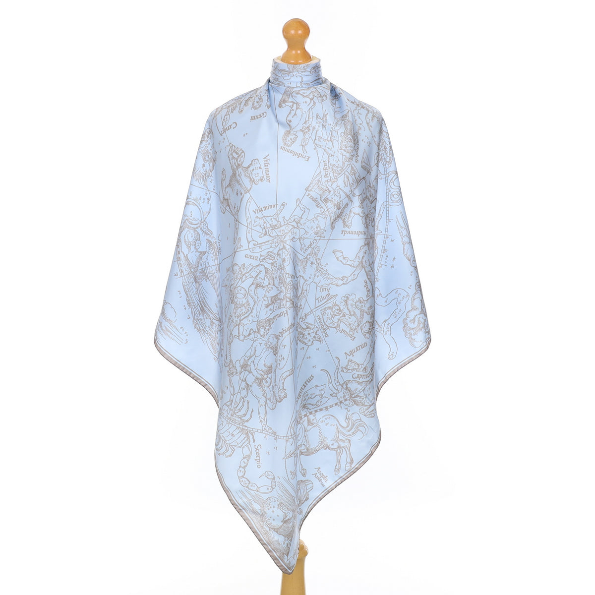 Pale Blue Zodiac Silk Scarf