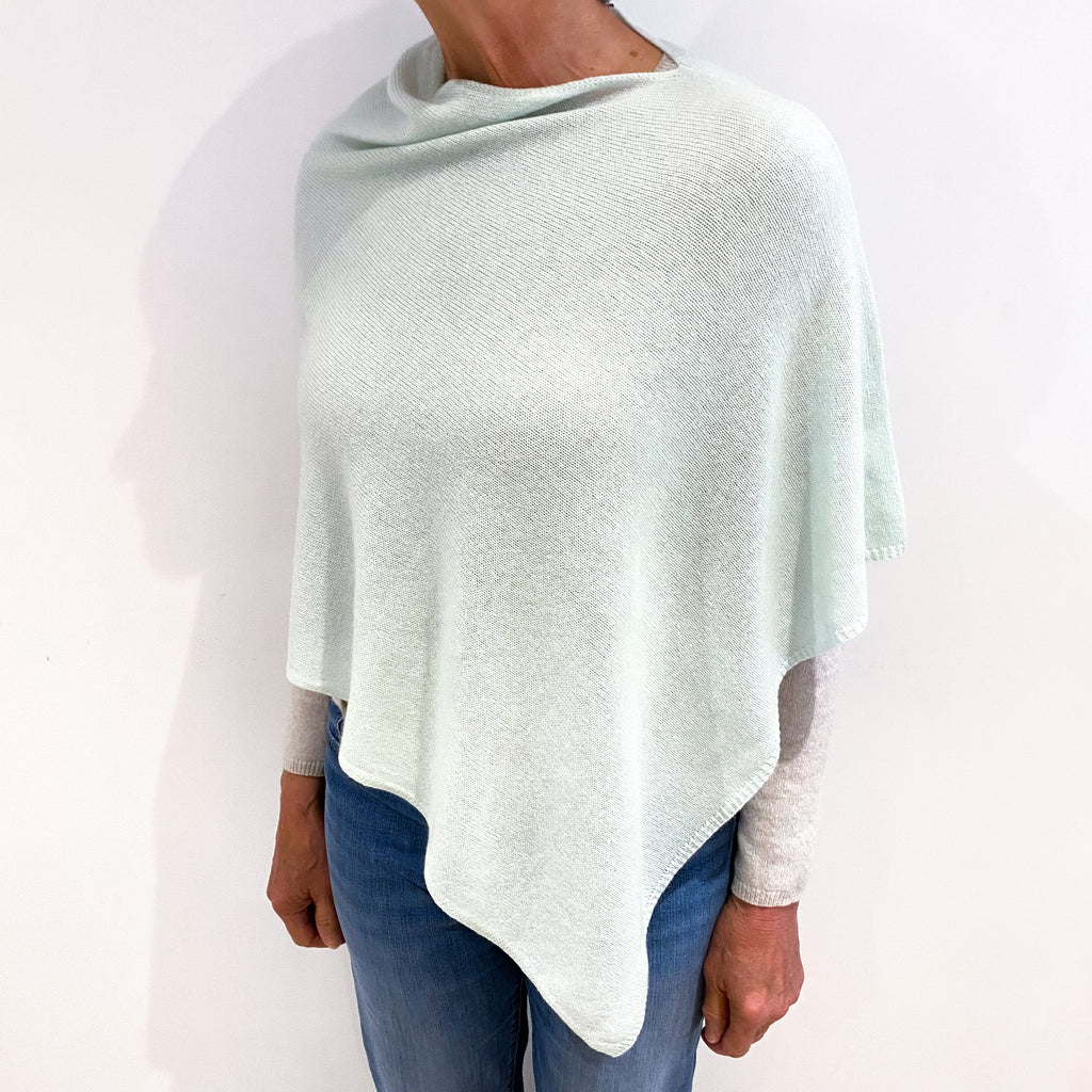 Pale Mint Cashmere Lightweight Poncho One Size