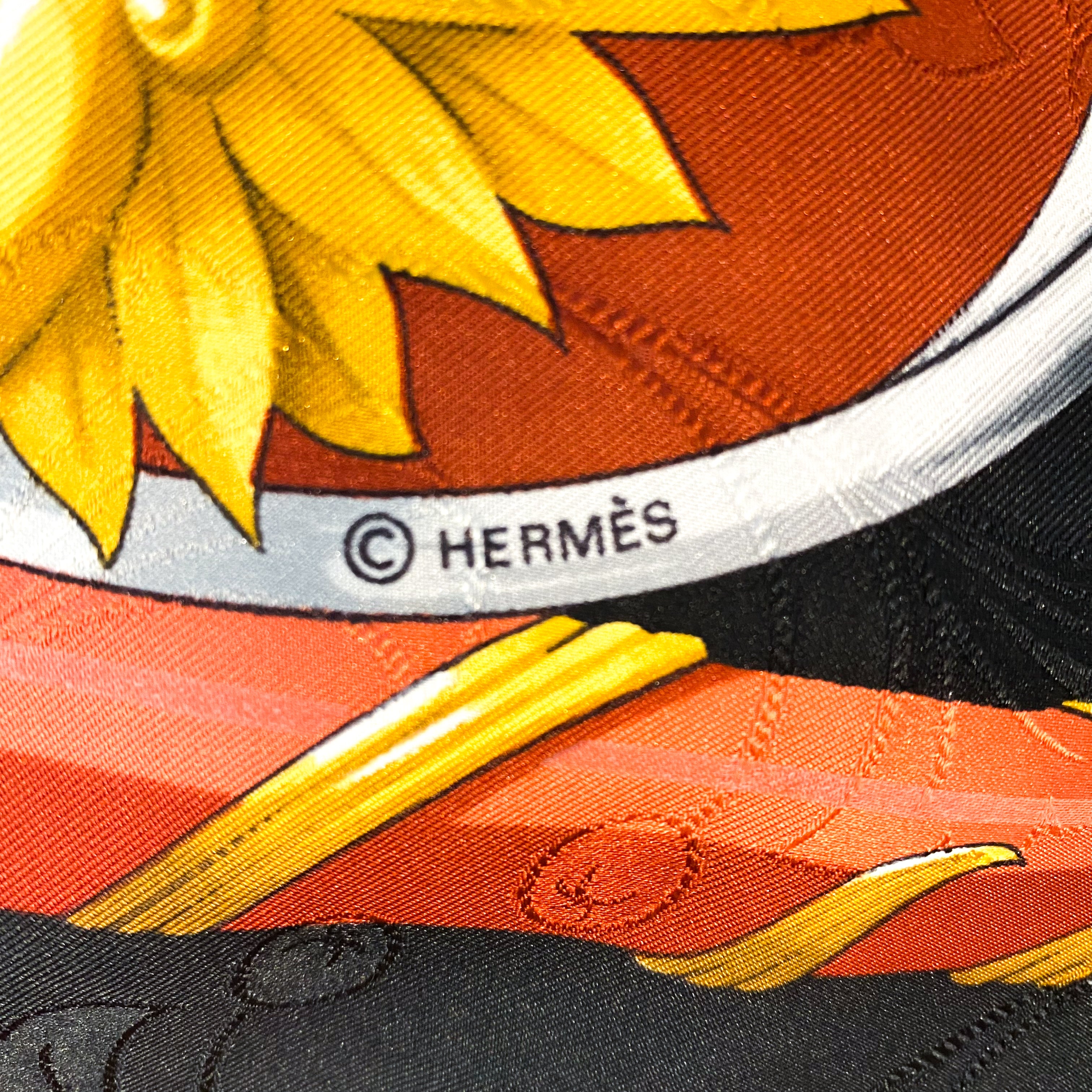 Boxed Hermes Daimyo 1991 Designer Silk Scarf