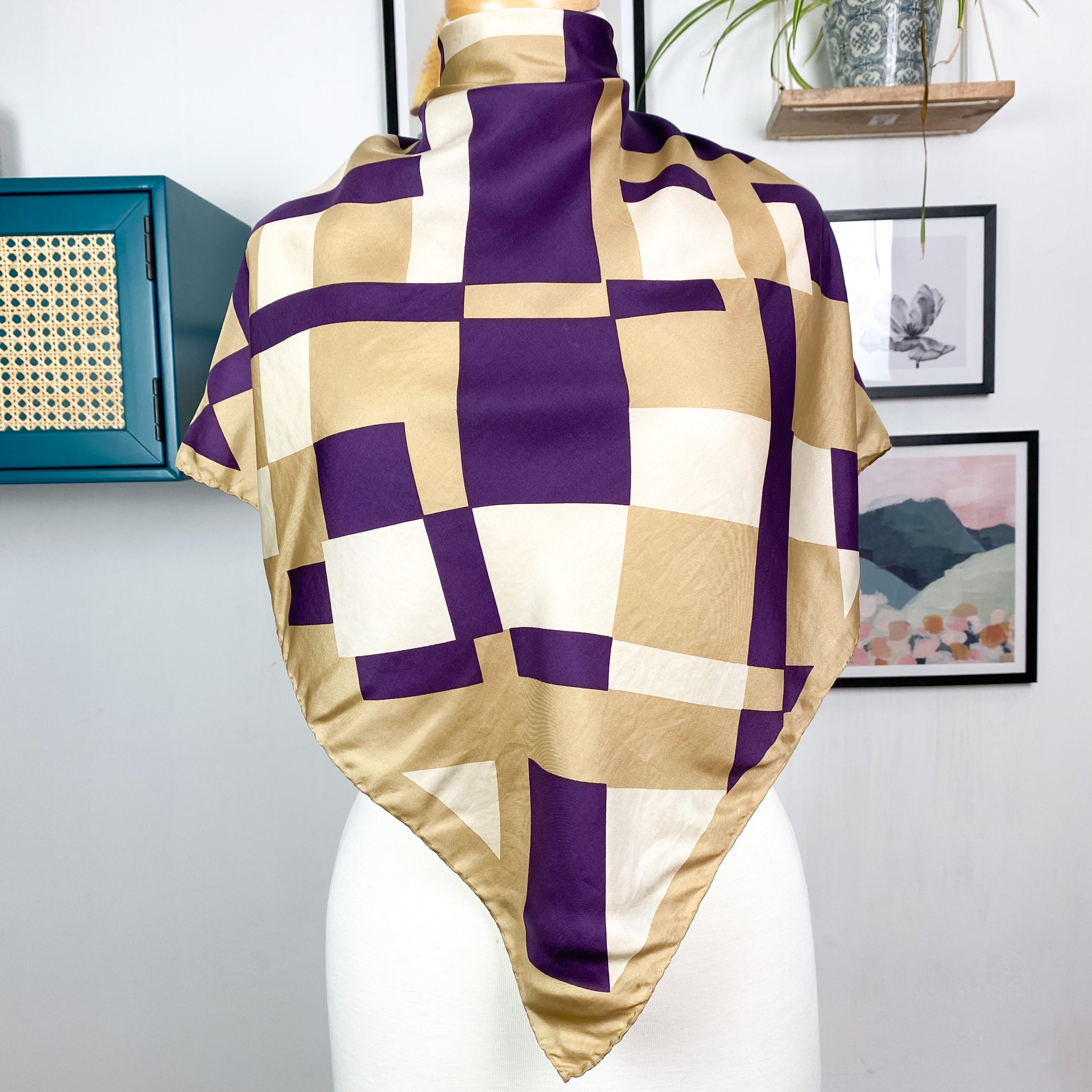 Jaeger 1970s Vintage Silk Scarf