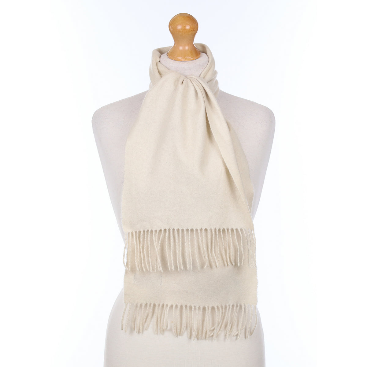 Ivory Cream Cashmere Woven Scarf