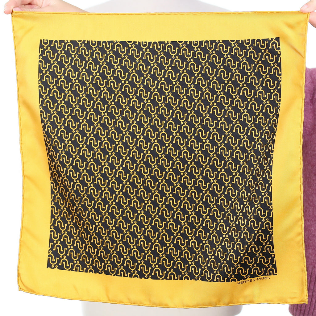 Hermès Vintage Patterned 42 Silk Pocket Scarf