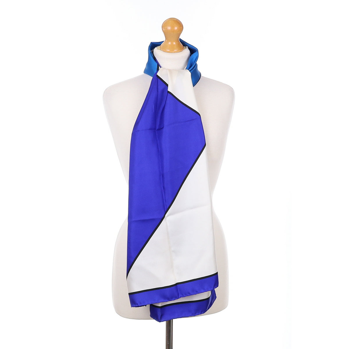 Pristine Roberta Di Camerino Blue and White Silk Scarf