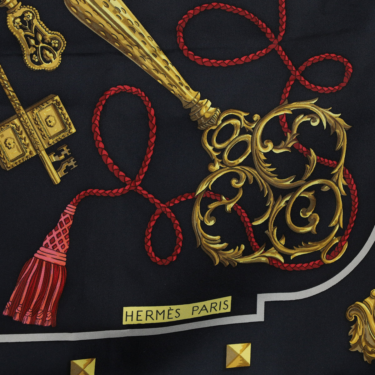 Brand New Boxed Hermès Les Clefs Silk Scarf
