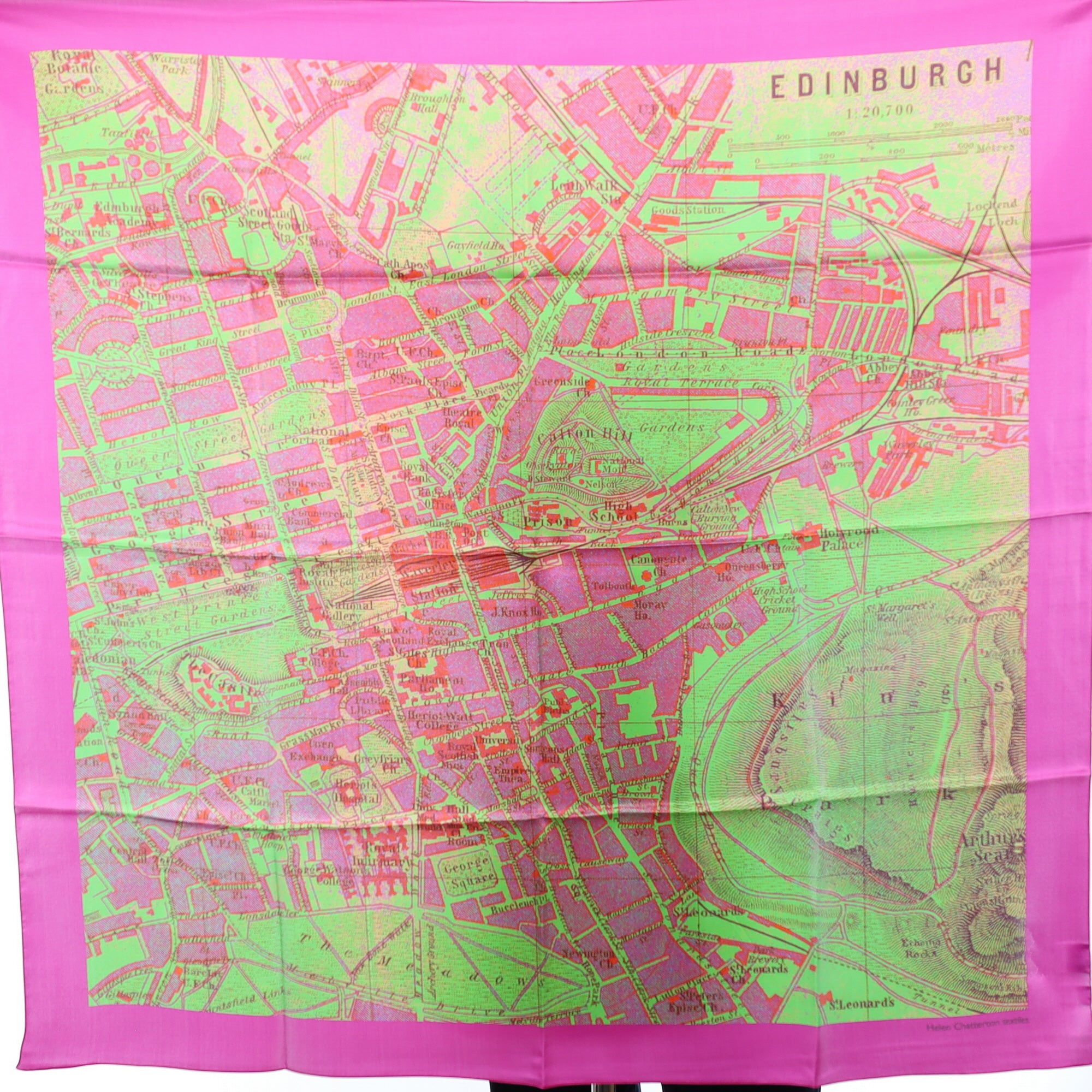 Brand New Helen Chatterton Edinburgh Map Silk Scarf