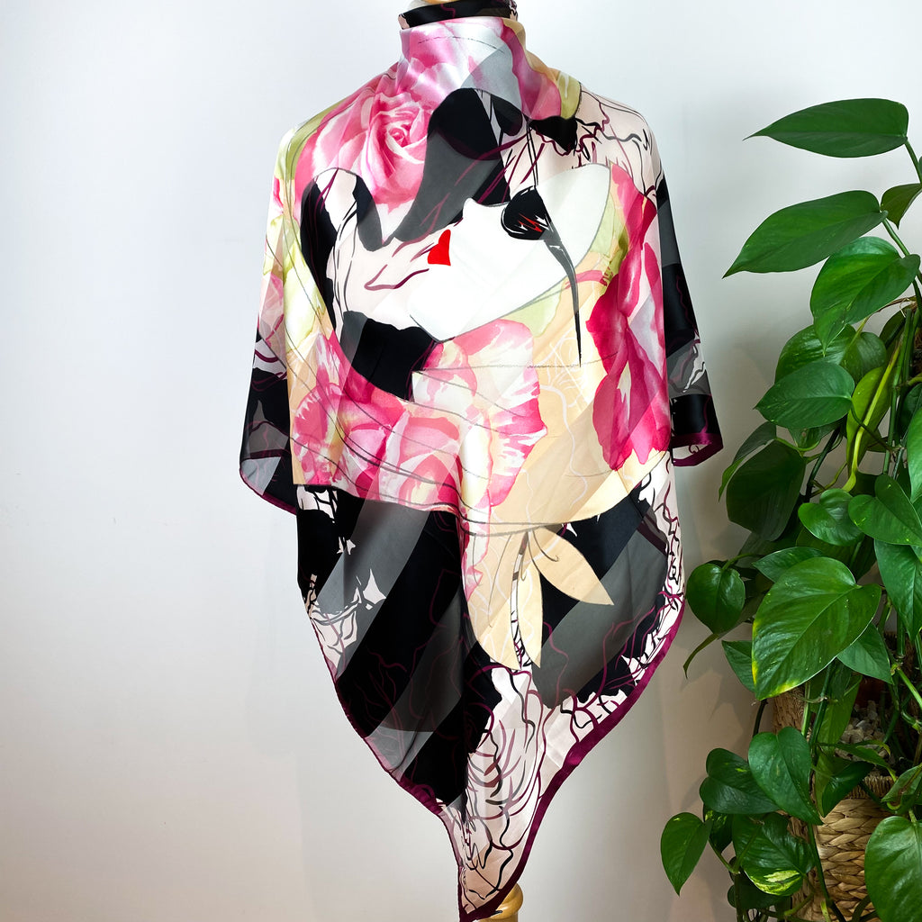D’este Floral Vintage Silk Scarf