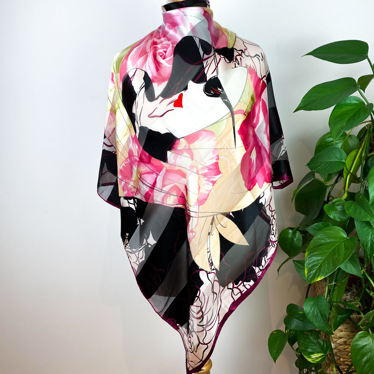 D’este Floral Vintage Silk Scarf