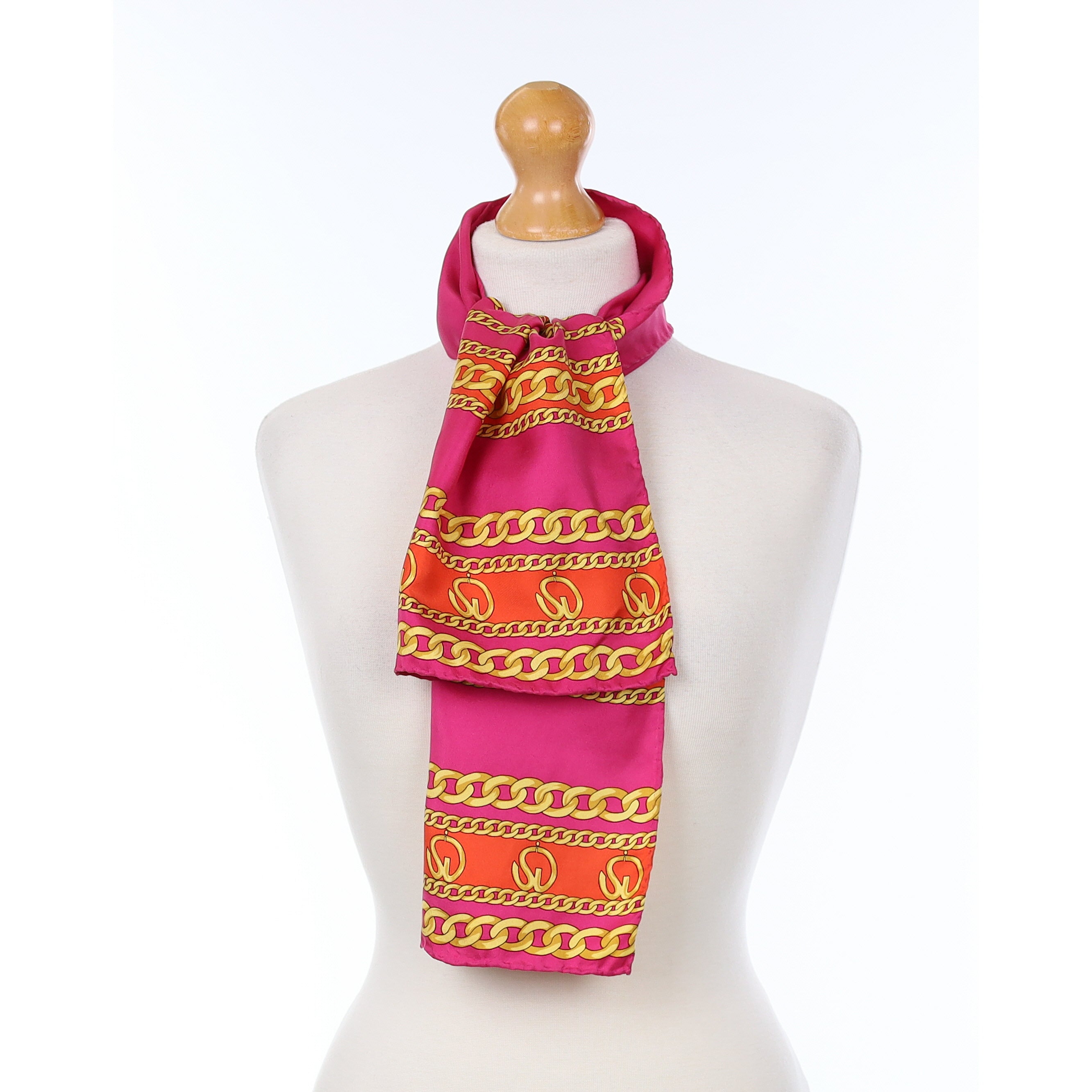 St John Magenta Silk Scarf