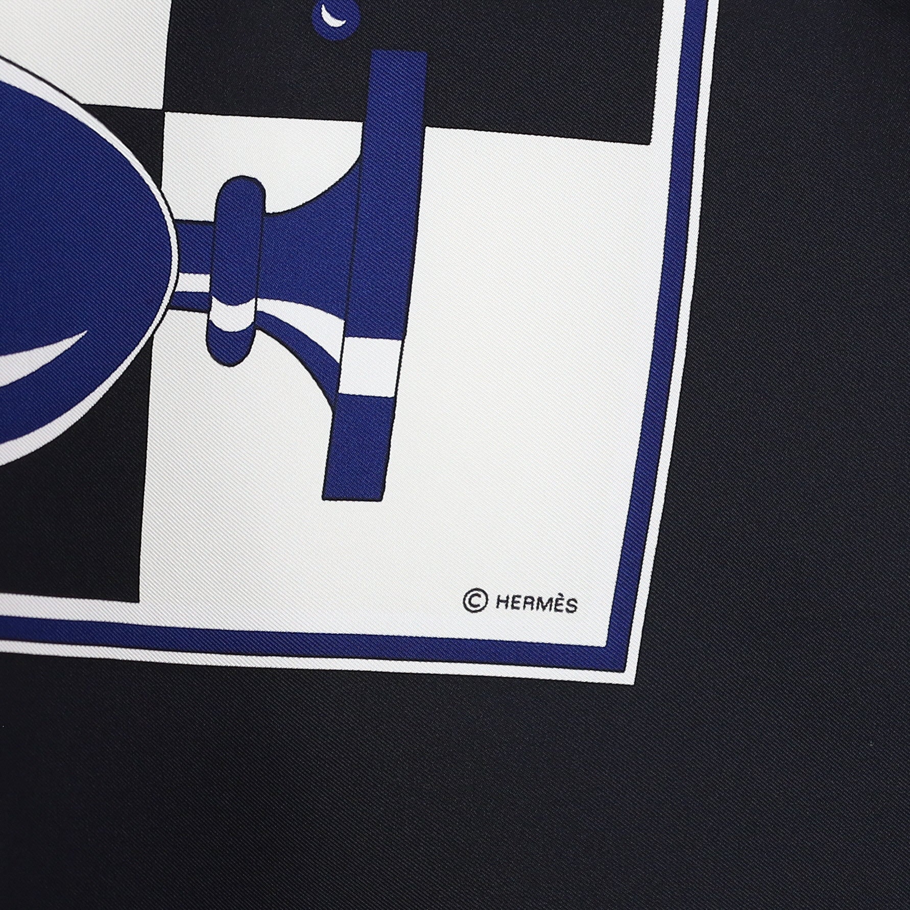 Hermès Eches II Echiquier Silk Scarf