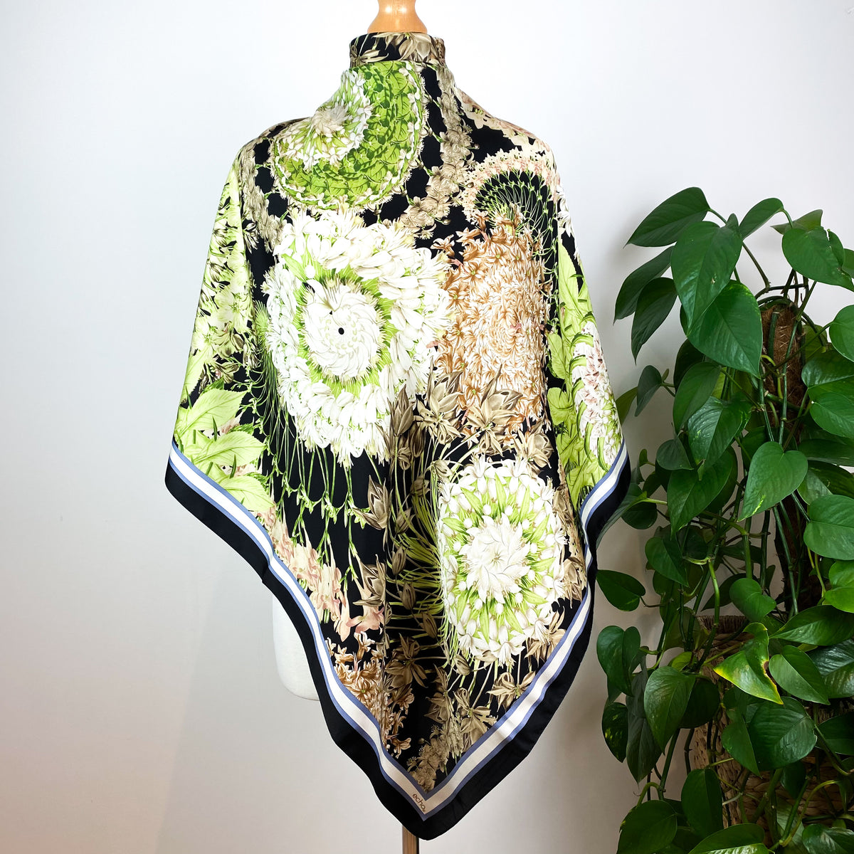 Striking Floral Silk Scarf