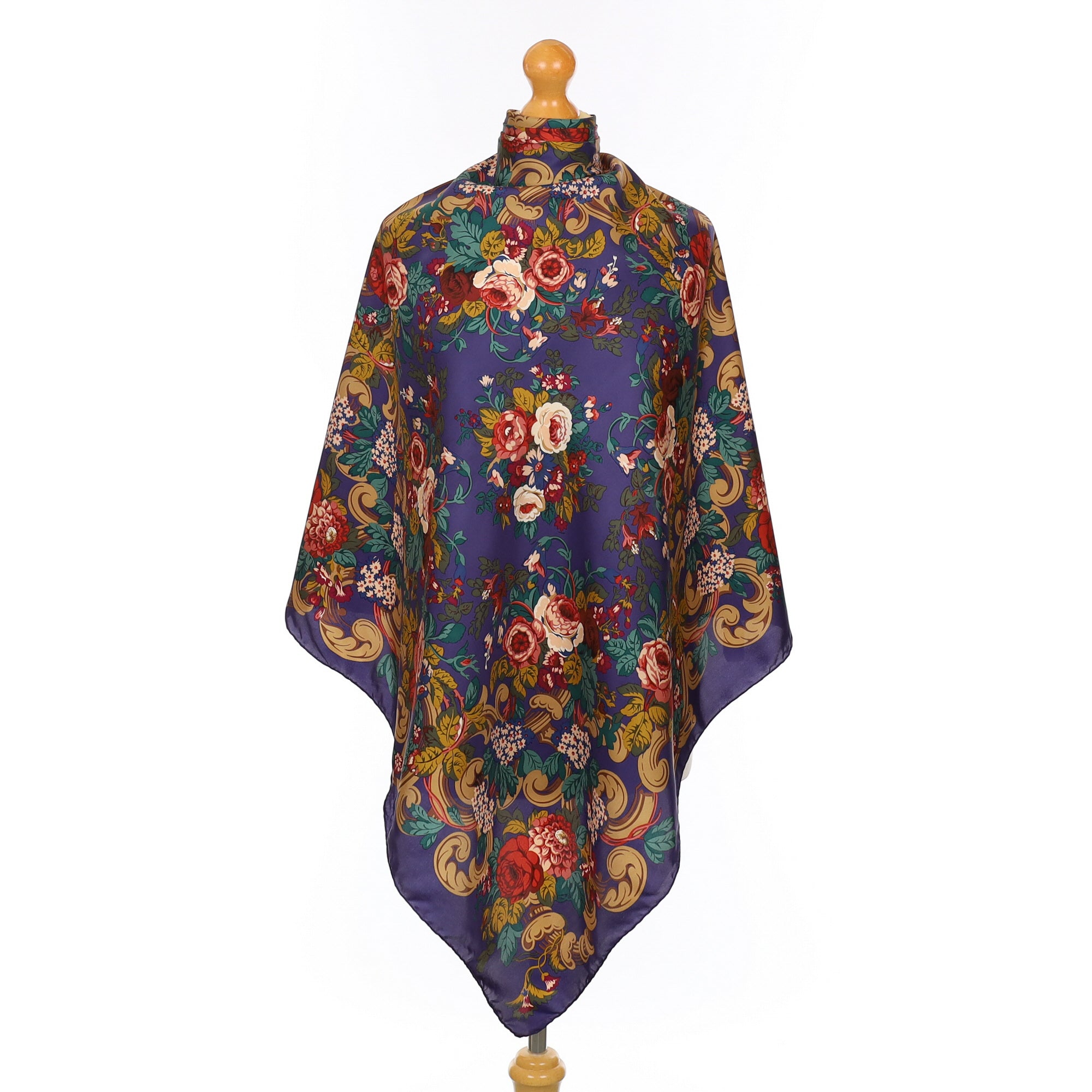 Liberty Blue Floral Vintage Silk Scarf