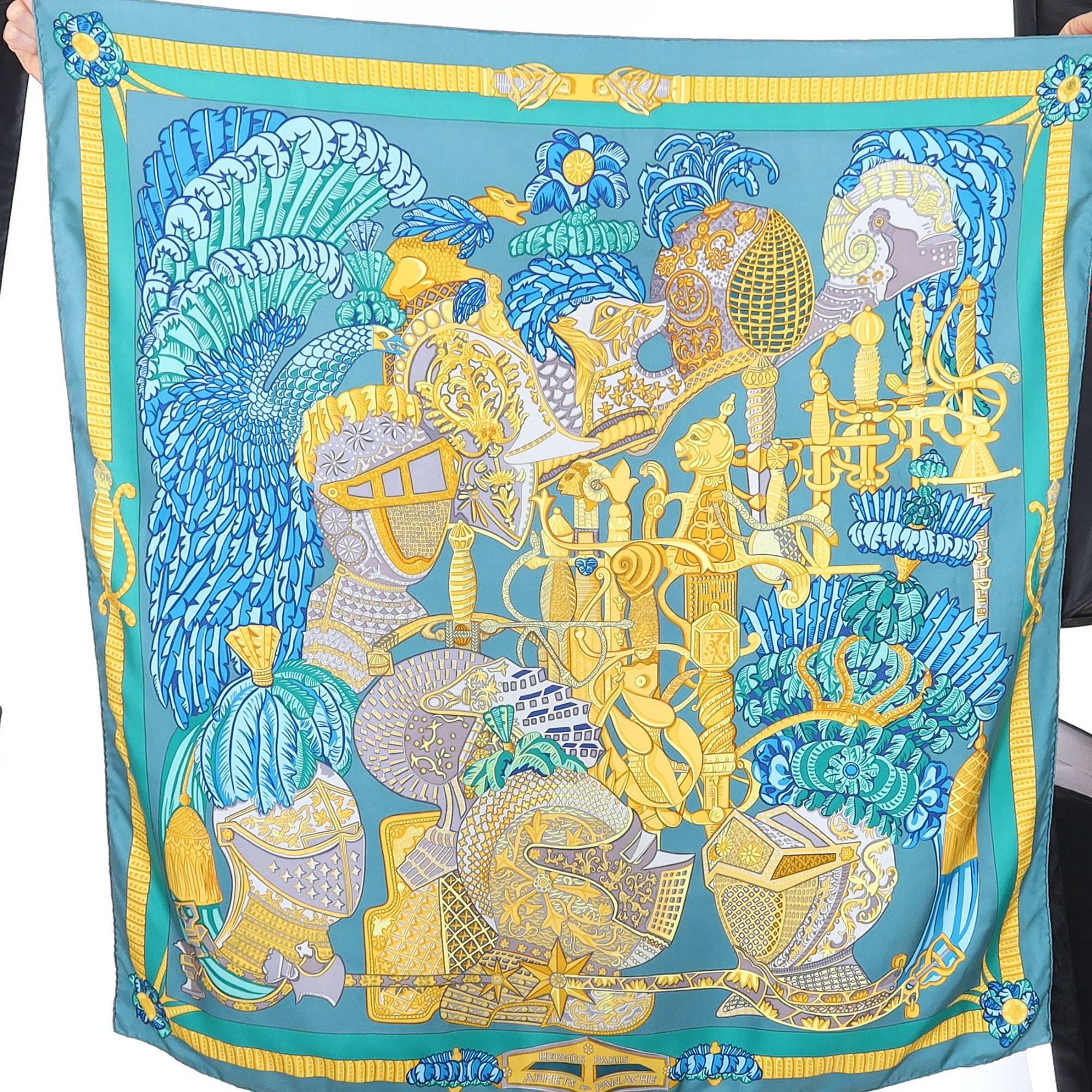 Hermès Armets en Panache Silk Scarf Quite Rare
