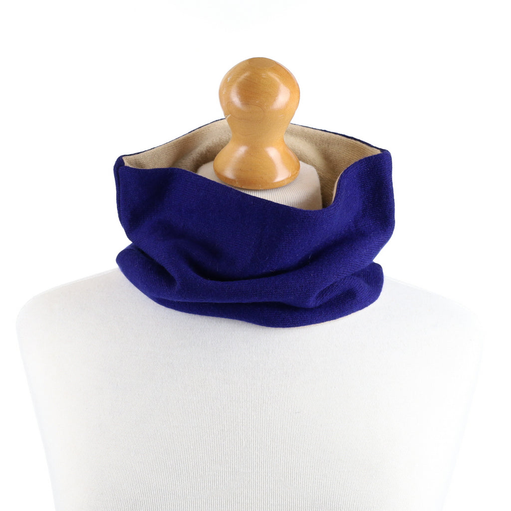 Admiral Blue and Oatmeal Neck Warmer