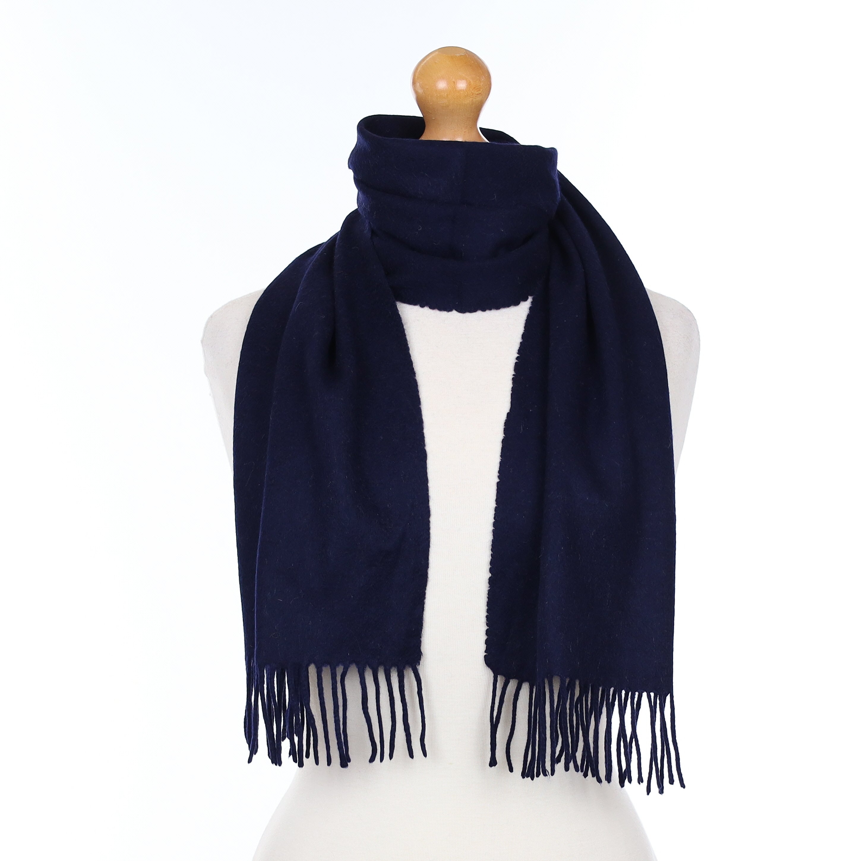 Navy Blue Cashmere Woven Scarf