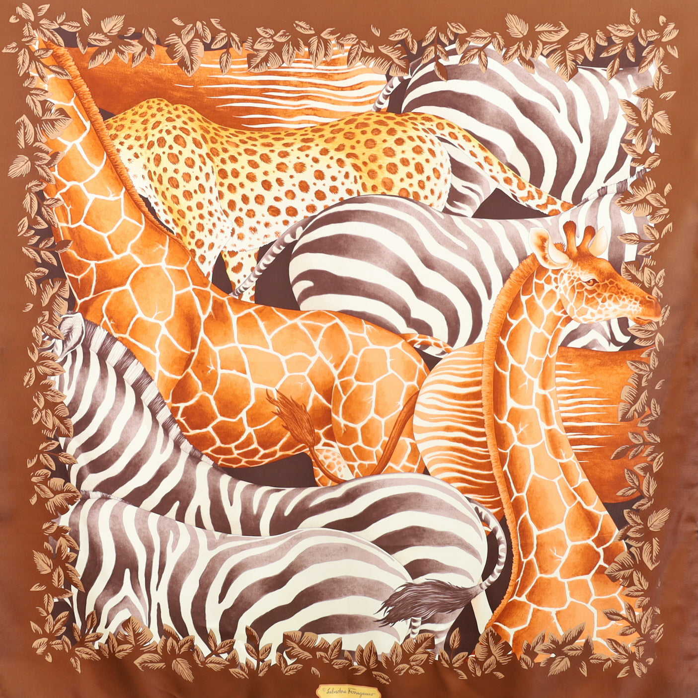Brand New Boxed Salvatore Ferragamo Silk Scarf