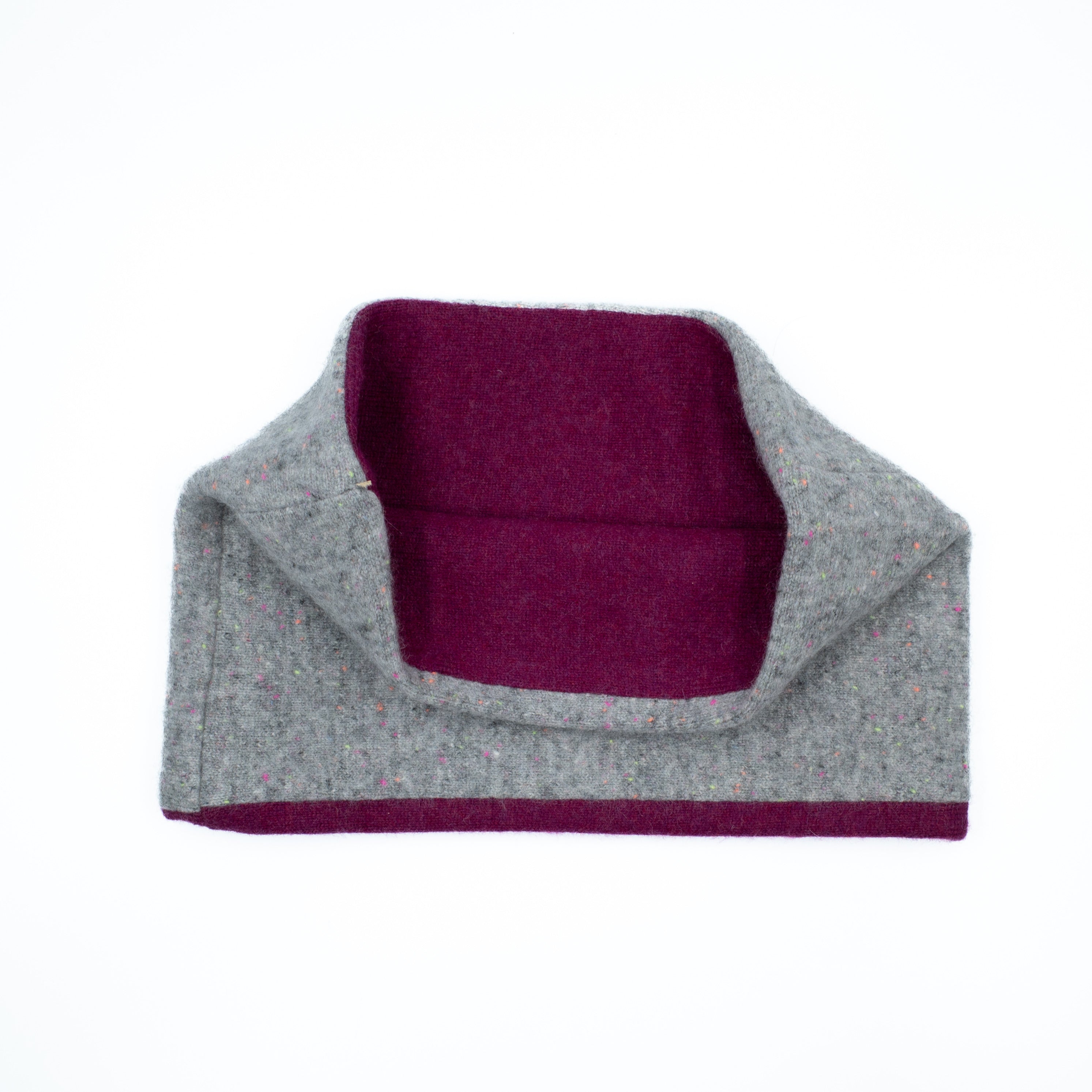 Grey Flecked and Darkest Fuchsia Neck Warmer