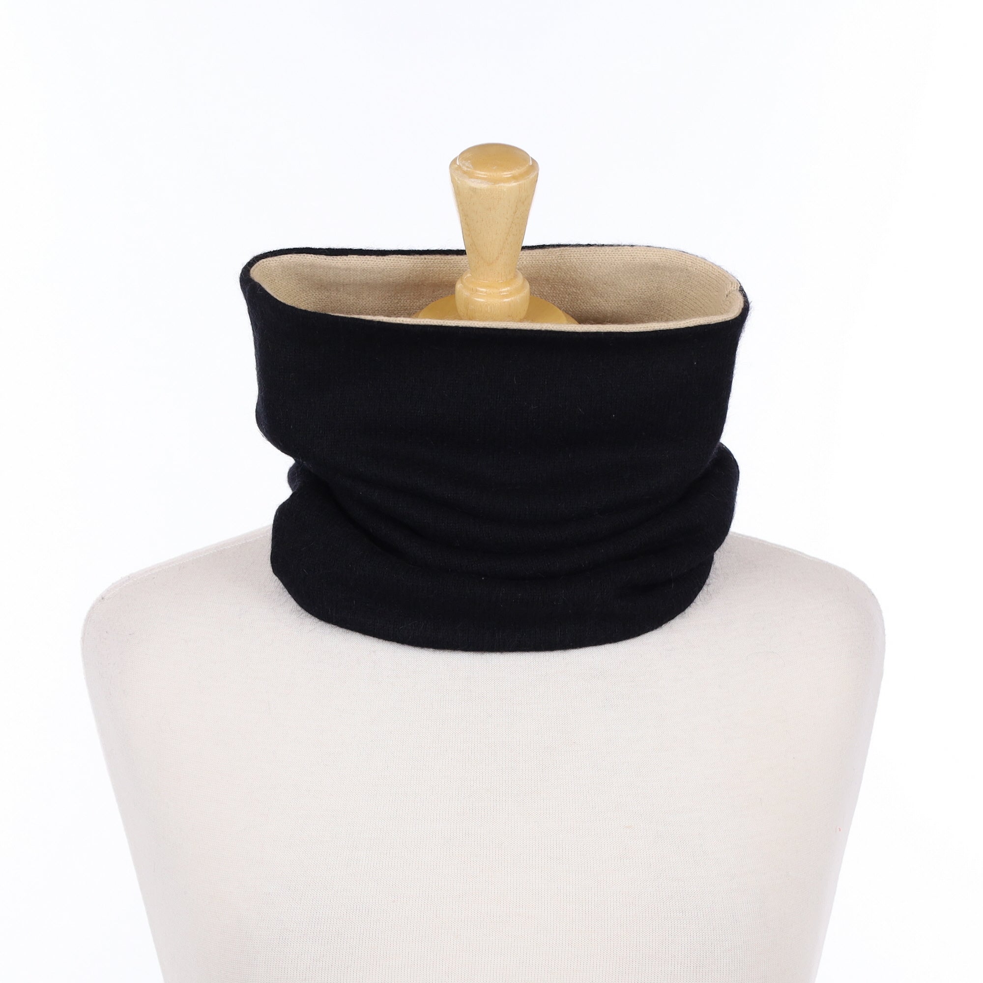 Black and Oatmeal Luxury Double Layered Snood