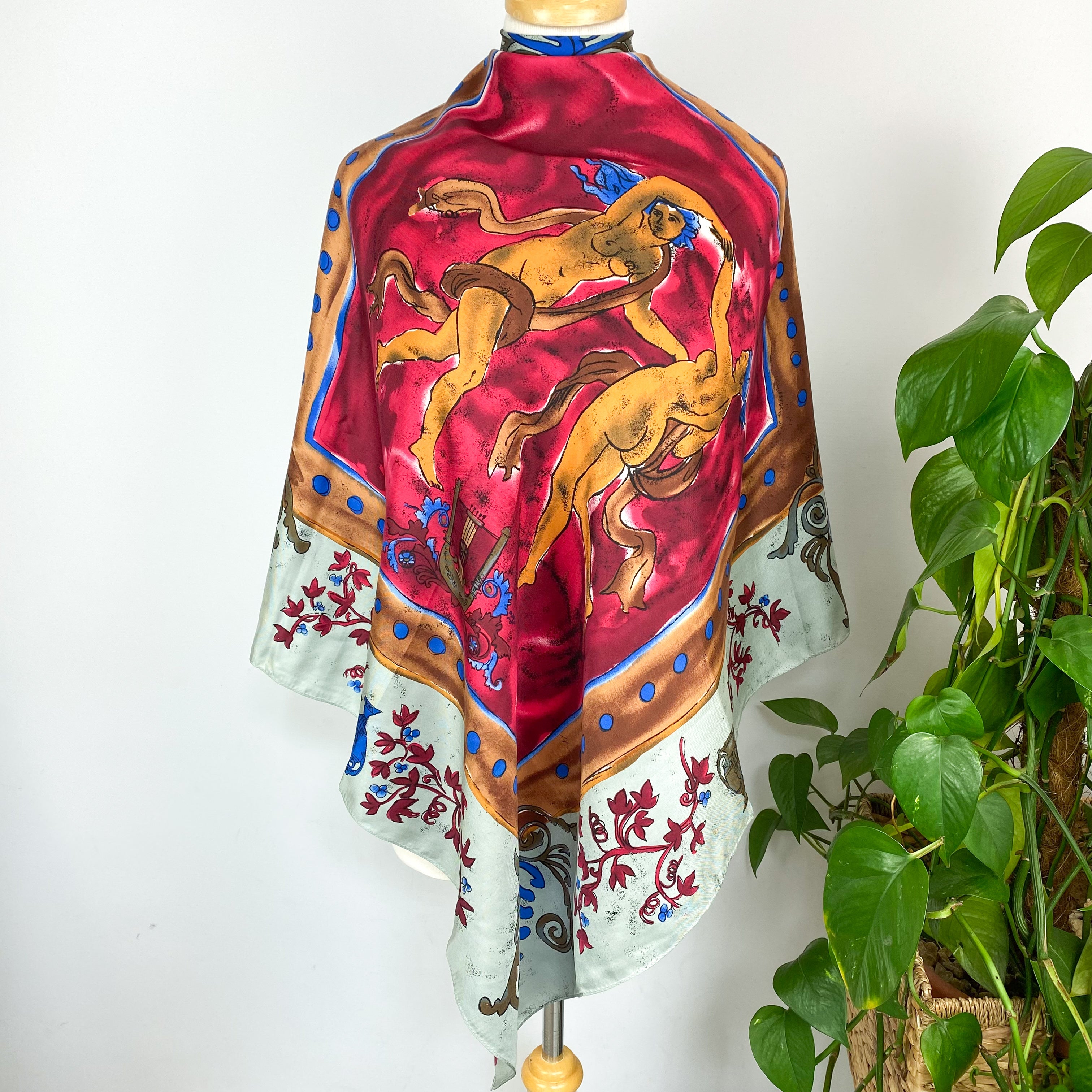 Colourful Cherub Vintage Silk Scarf
