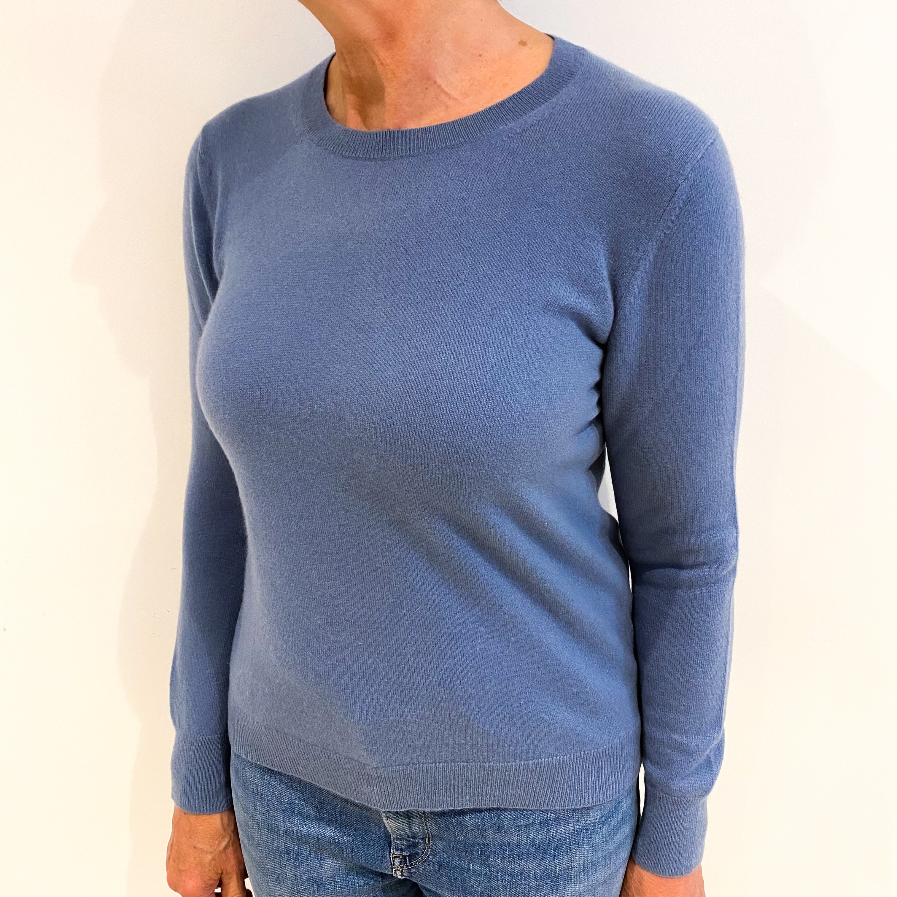Airforce Blue Cashmere Crew Neck Jumper Medium