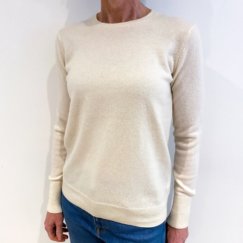 Everlane Ivory Cream Cashmere Crew Neck Jumper Small