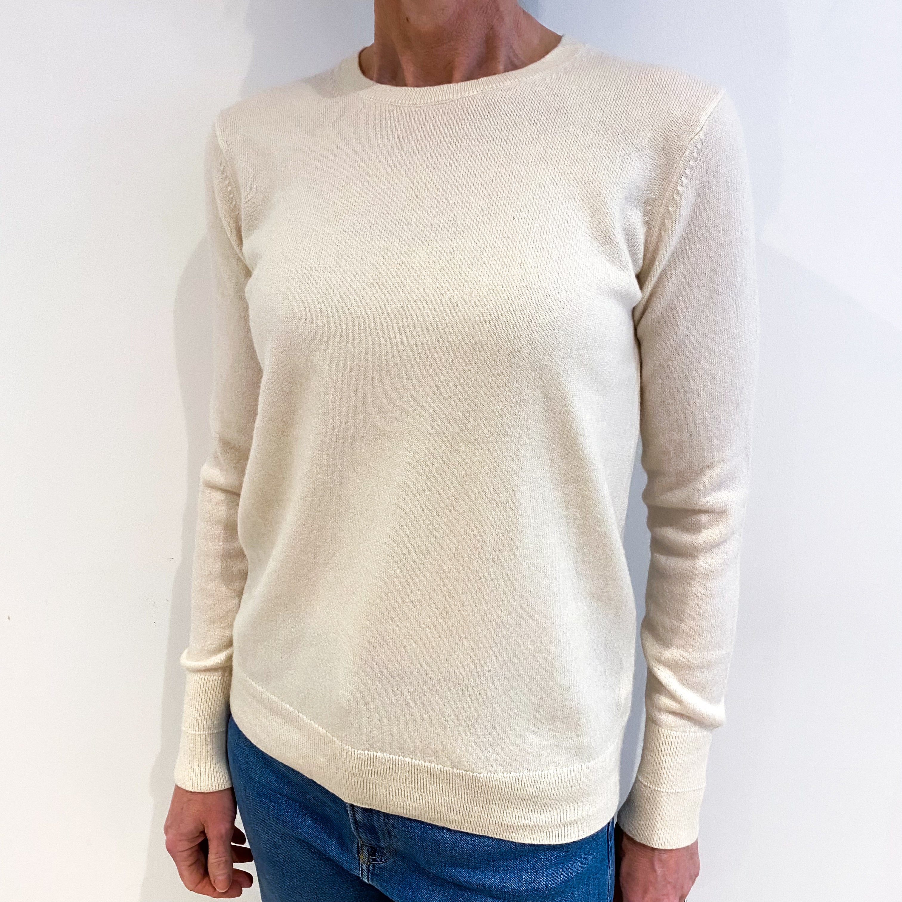 Everlane Ivory Cream Cashmere Crew Neck Jumper Small