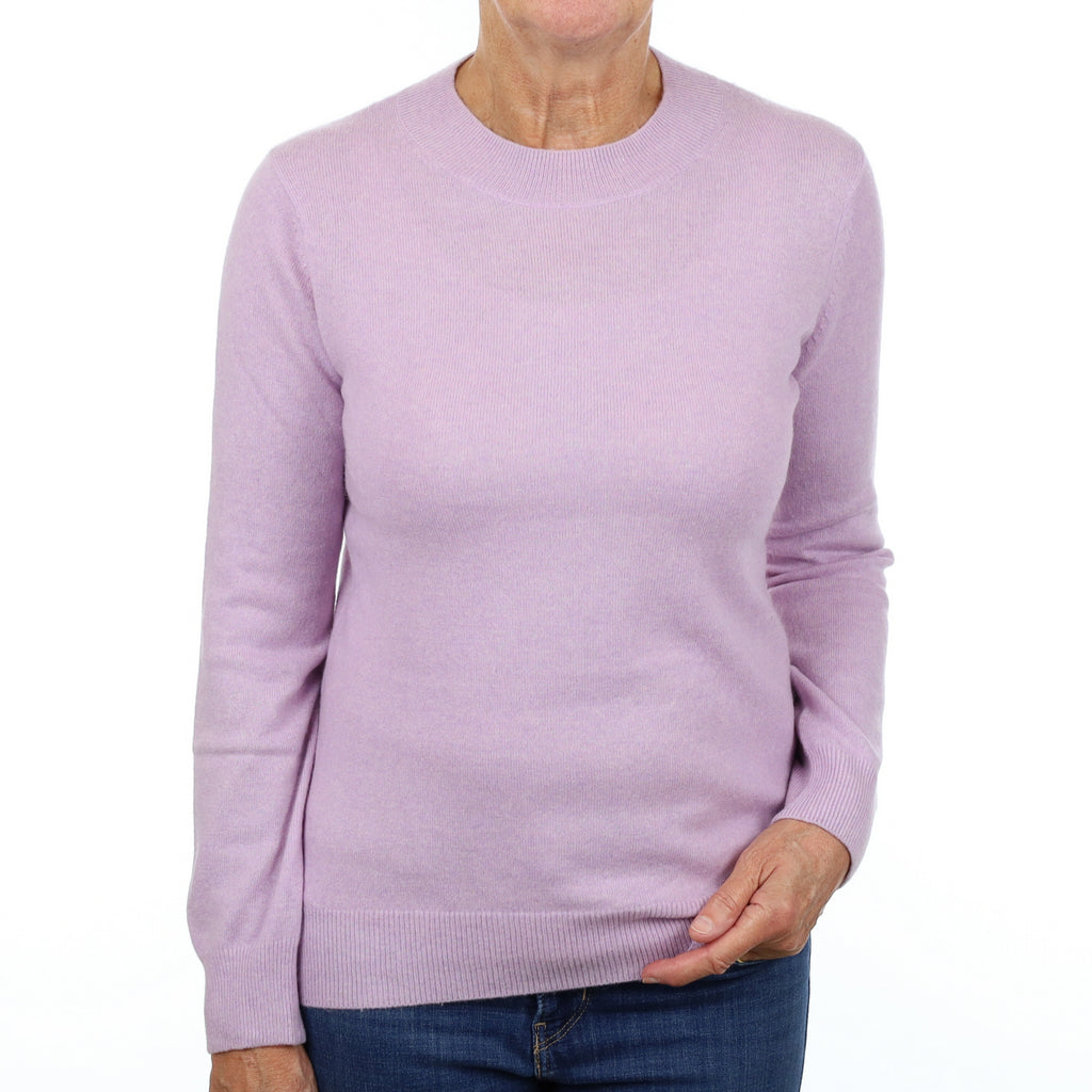 Lilac Purple Cashmere Crew Neck Jumper Medium
