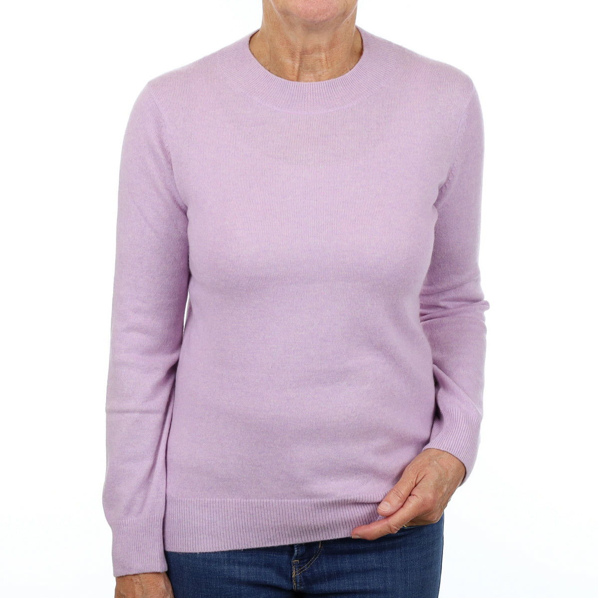 Lilac Purple Cashmere Crew Neck Jumper Medium
