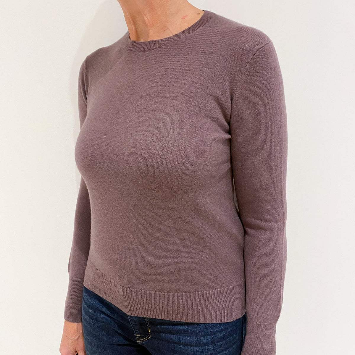 Muted Purple Cashmere Crew Neck Jumper Medium