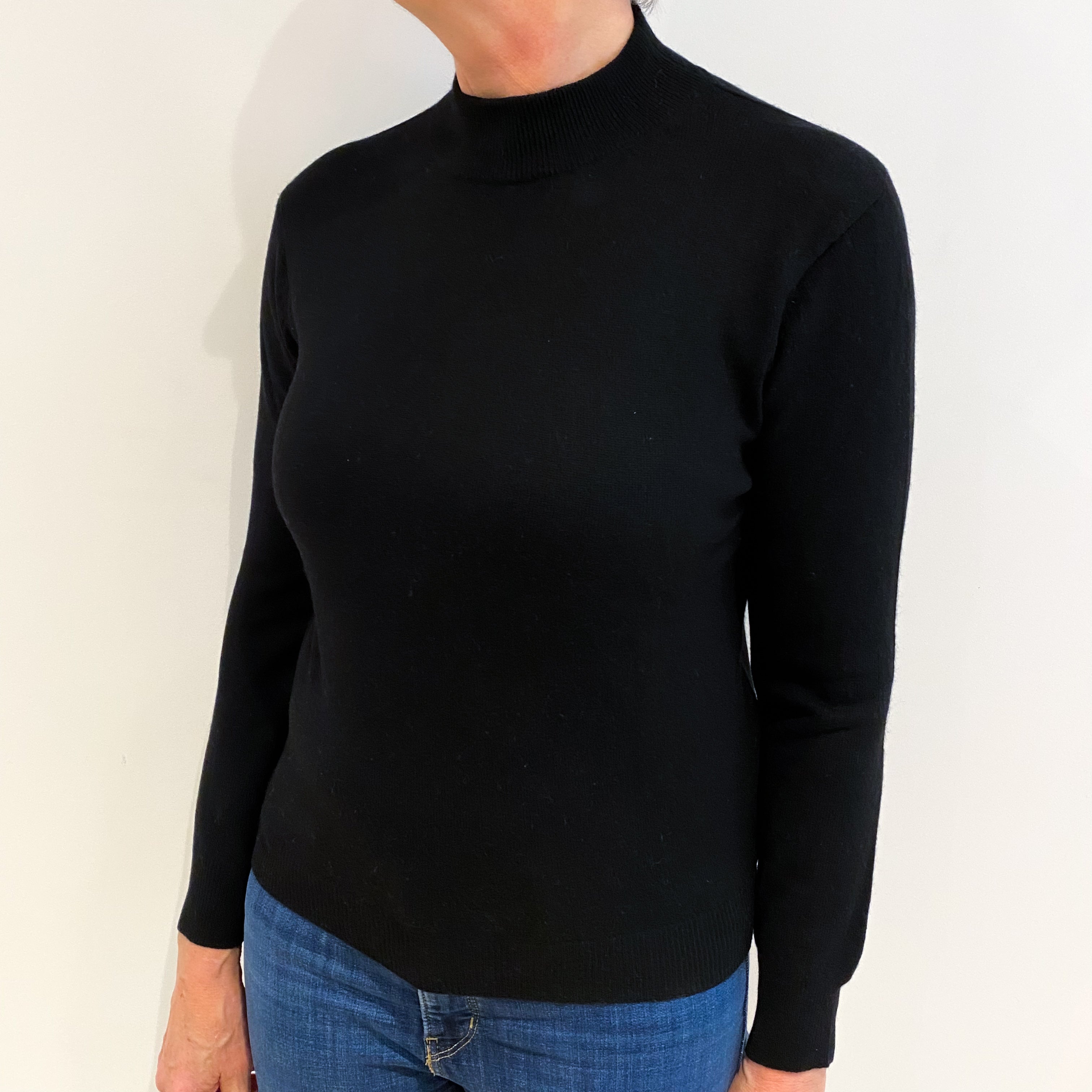 Black Cashmere Turtle Neck Jumper Medium
