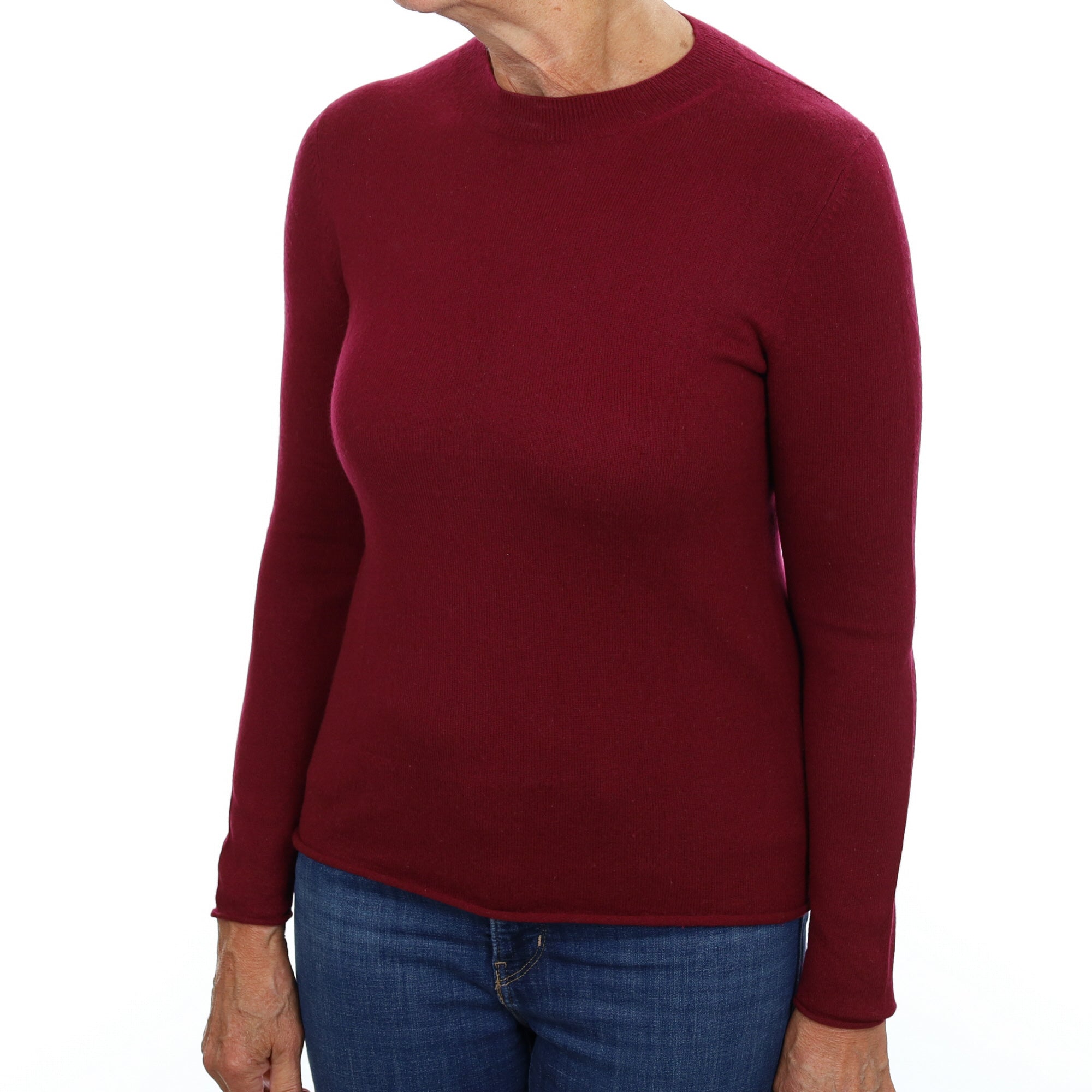 Mulberry Purple Cashmere Crew Neck Jumper Medium