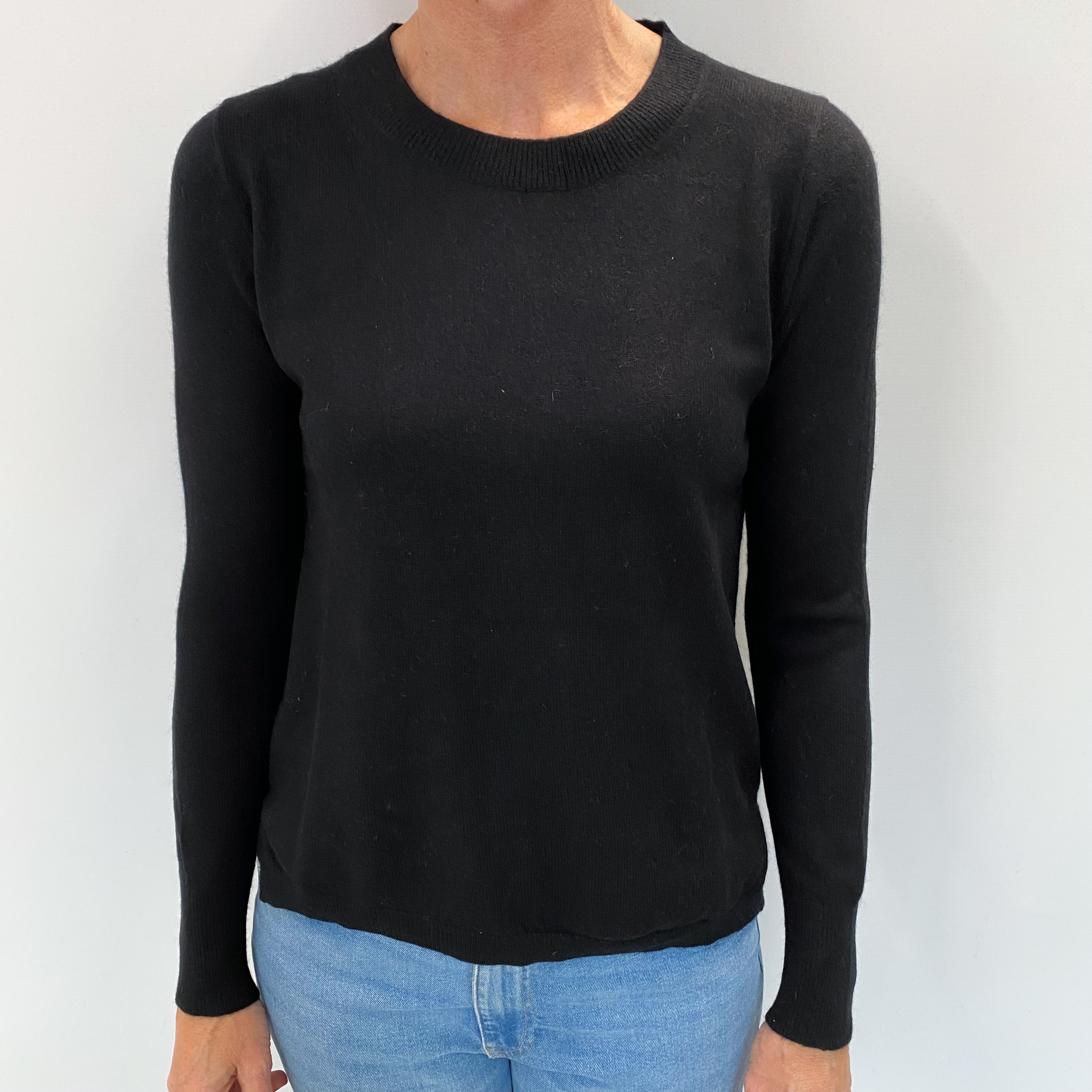 Black Cashmere Crew Neck Jumper Small