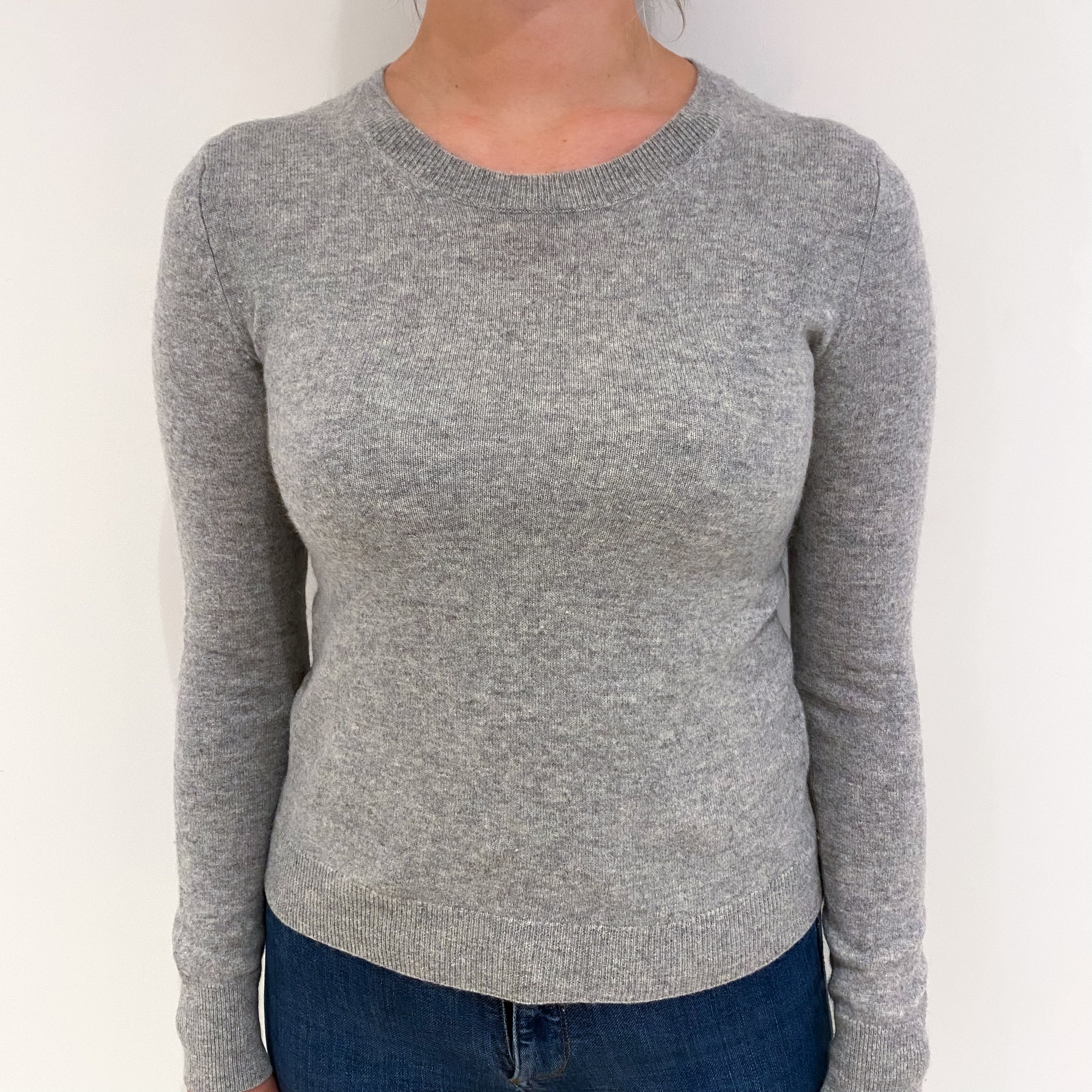 Smoke Grey Cashmere Crew Neck Jumper Small
