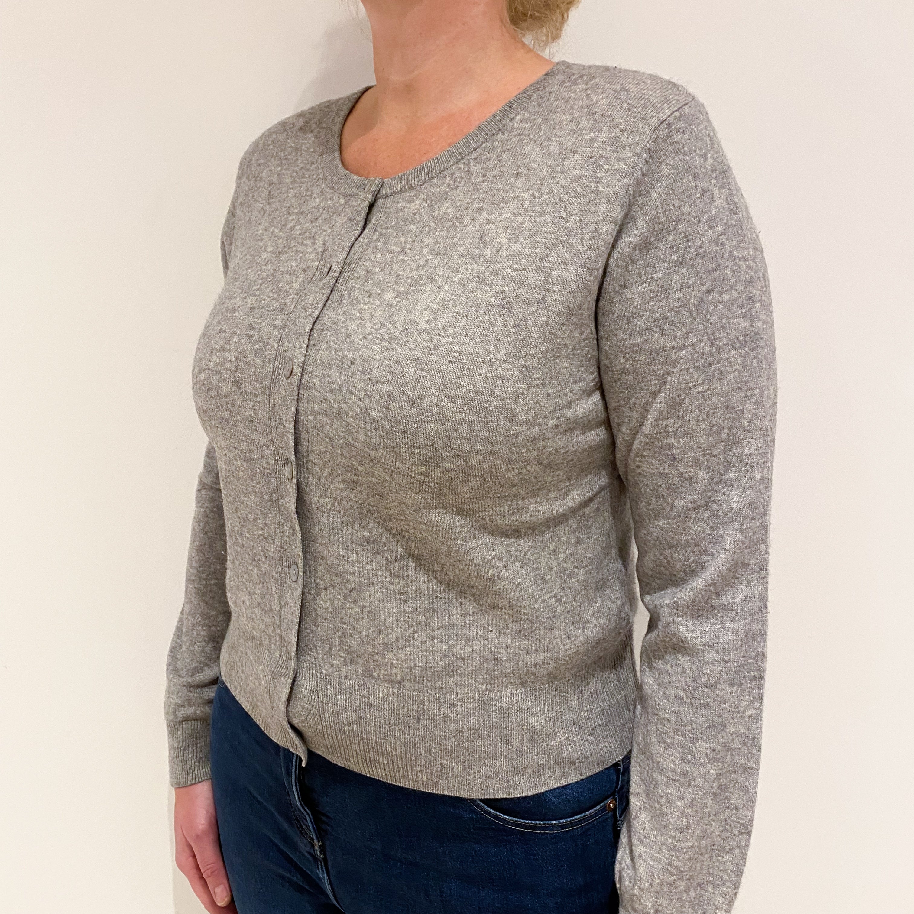 Grey Cashmere Cardigan Large