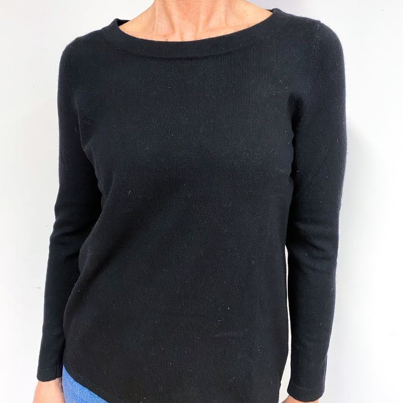 Black Cashmere Crew Neck Jumper Medium