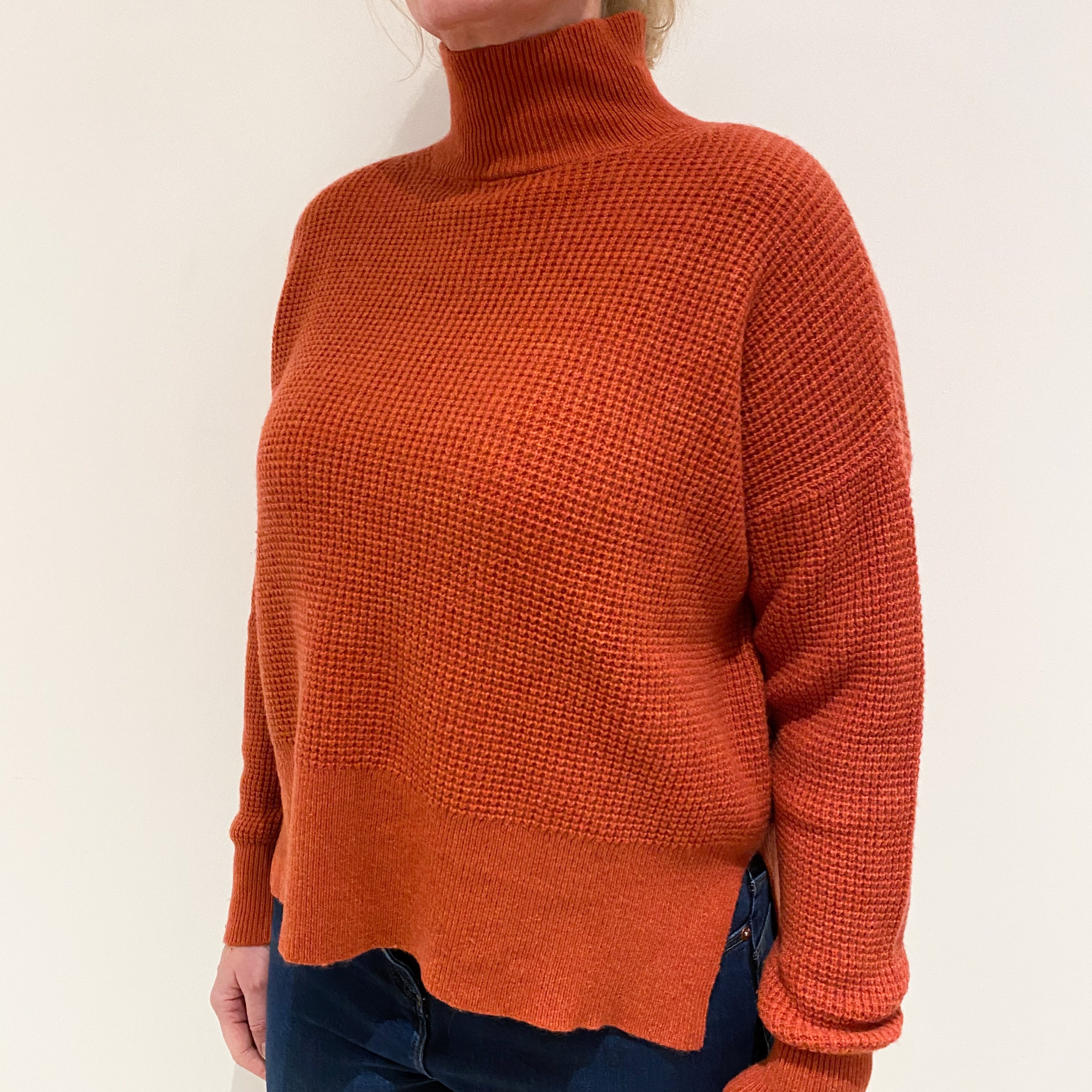 Everlane Burnt Orange Turtle Neck a Jumper Large