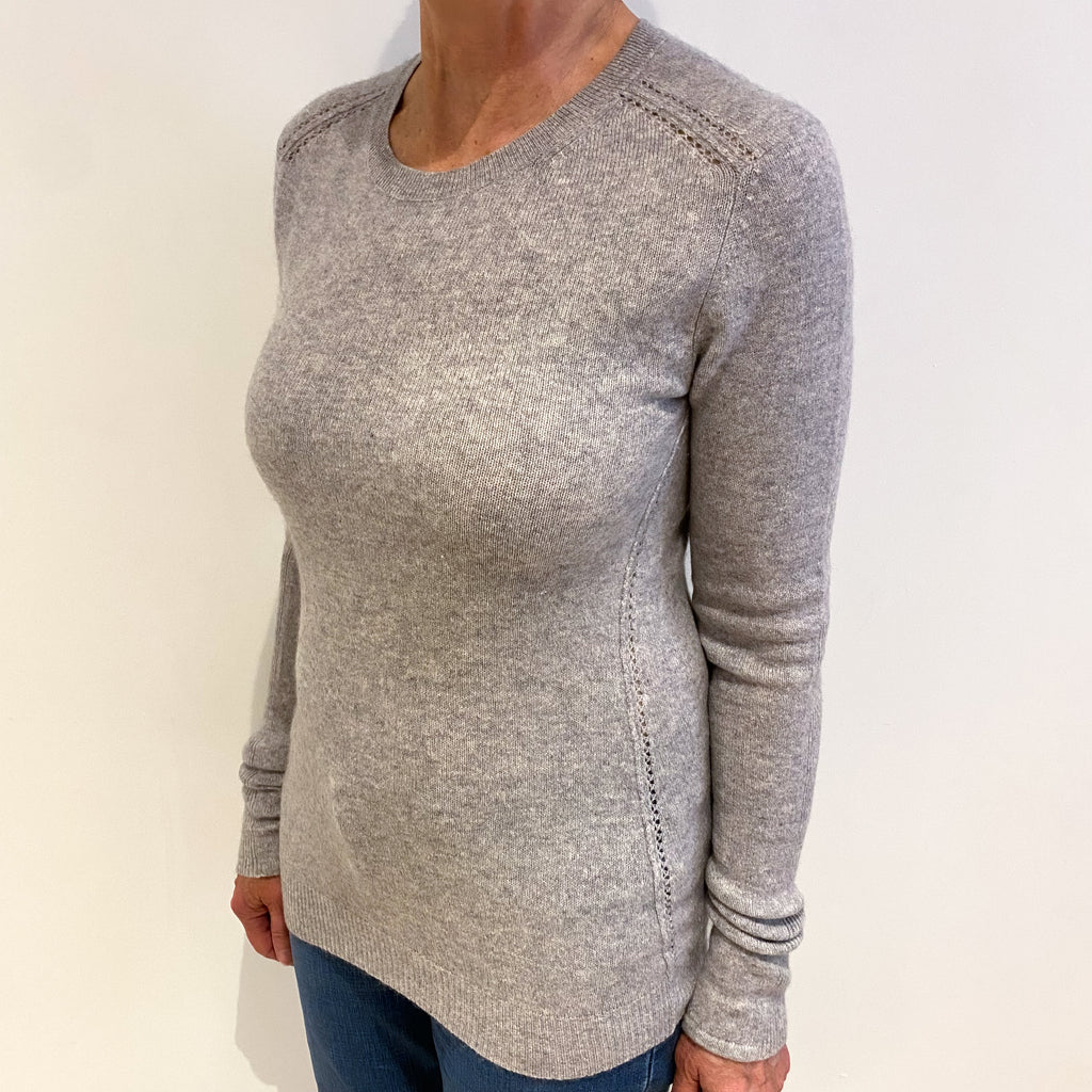 Smoke Grey Cashmere Crew Neck Jumper Medium