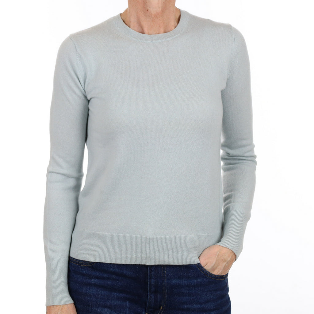 Mint Blue Cashmere Crew Neck Jumper Small