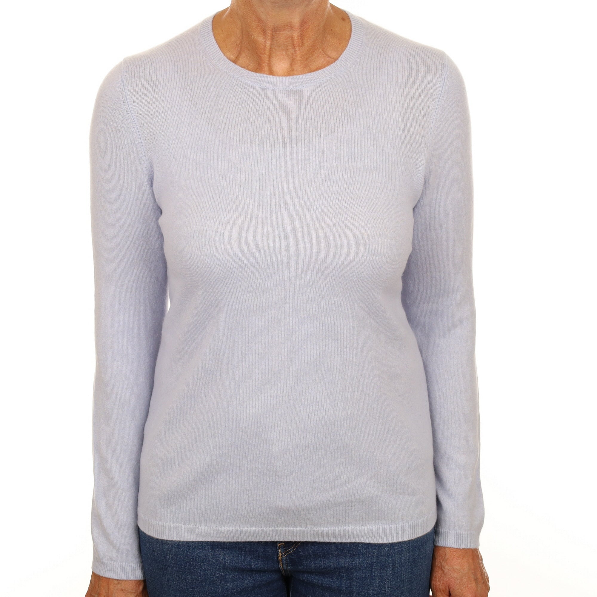 Powder Blue Cashmere Crew Neck Jumper Small