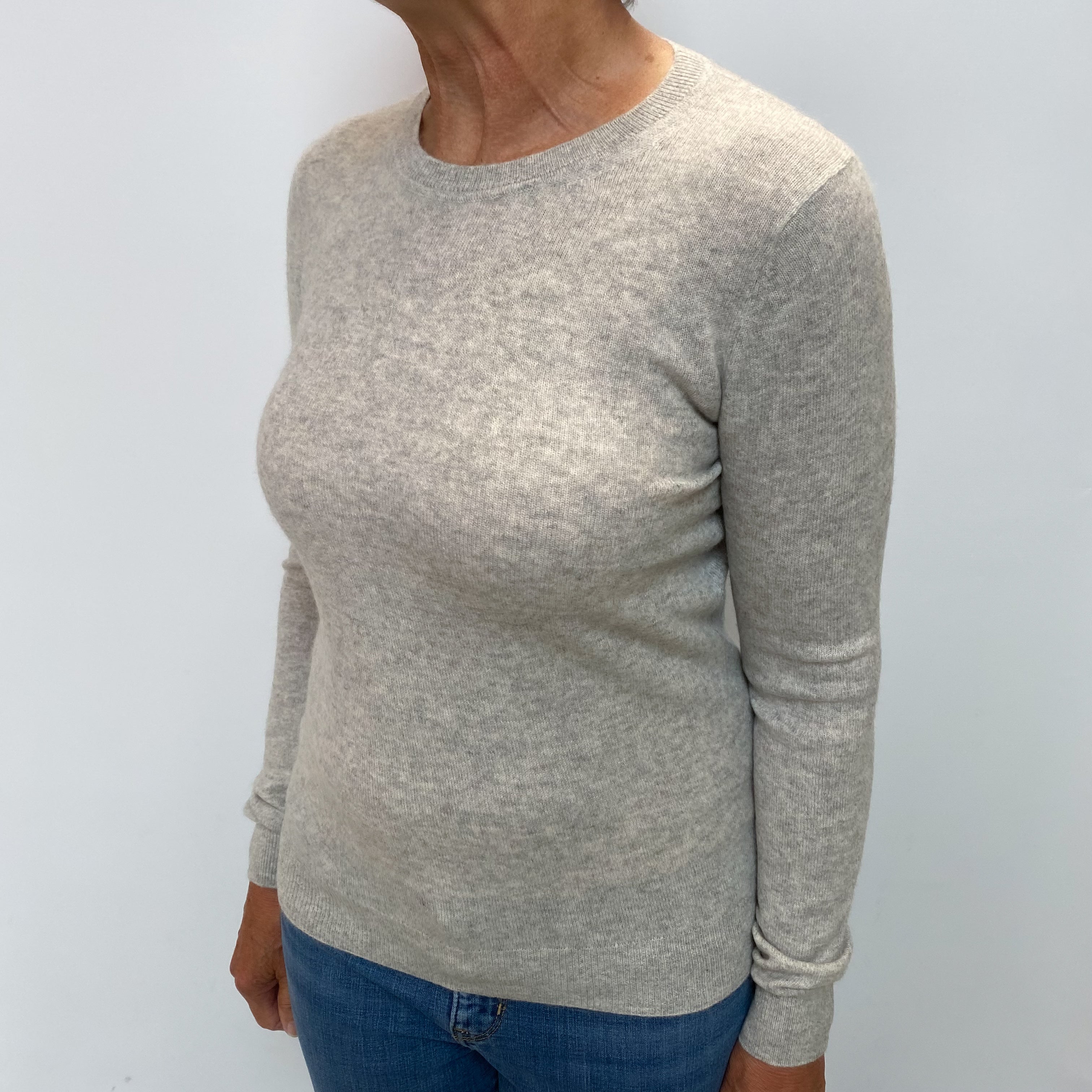 Smoke Grey Cashmere Crew Neck Jumper Medium