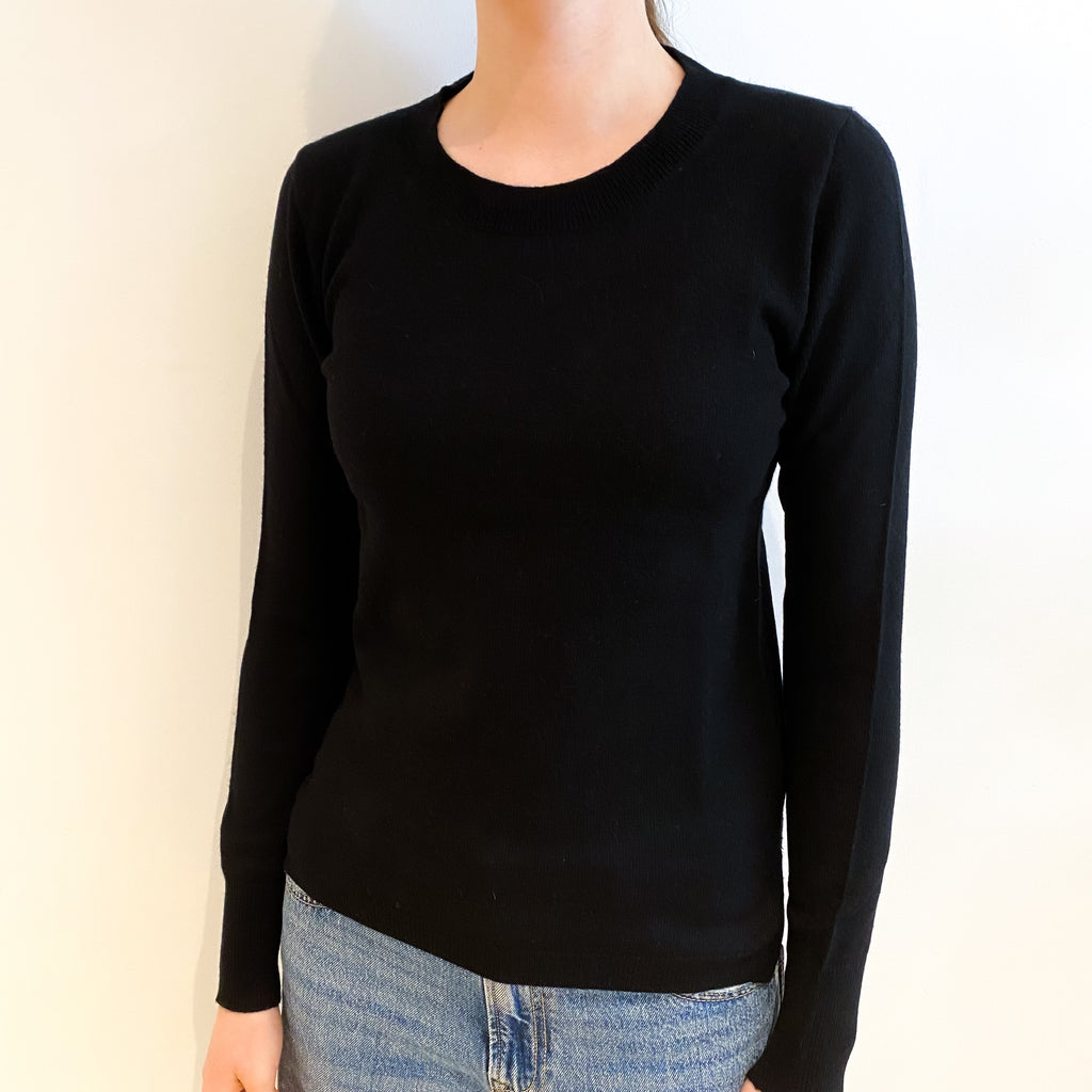 Black Cashmere Crew Neck Jumper Extra Small