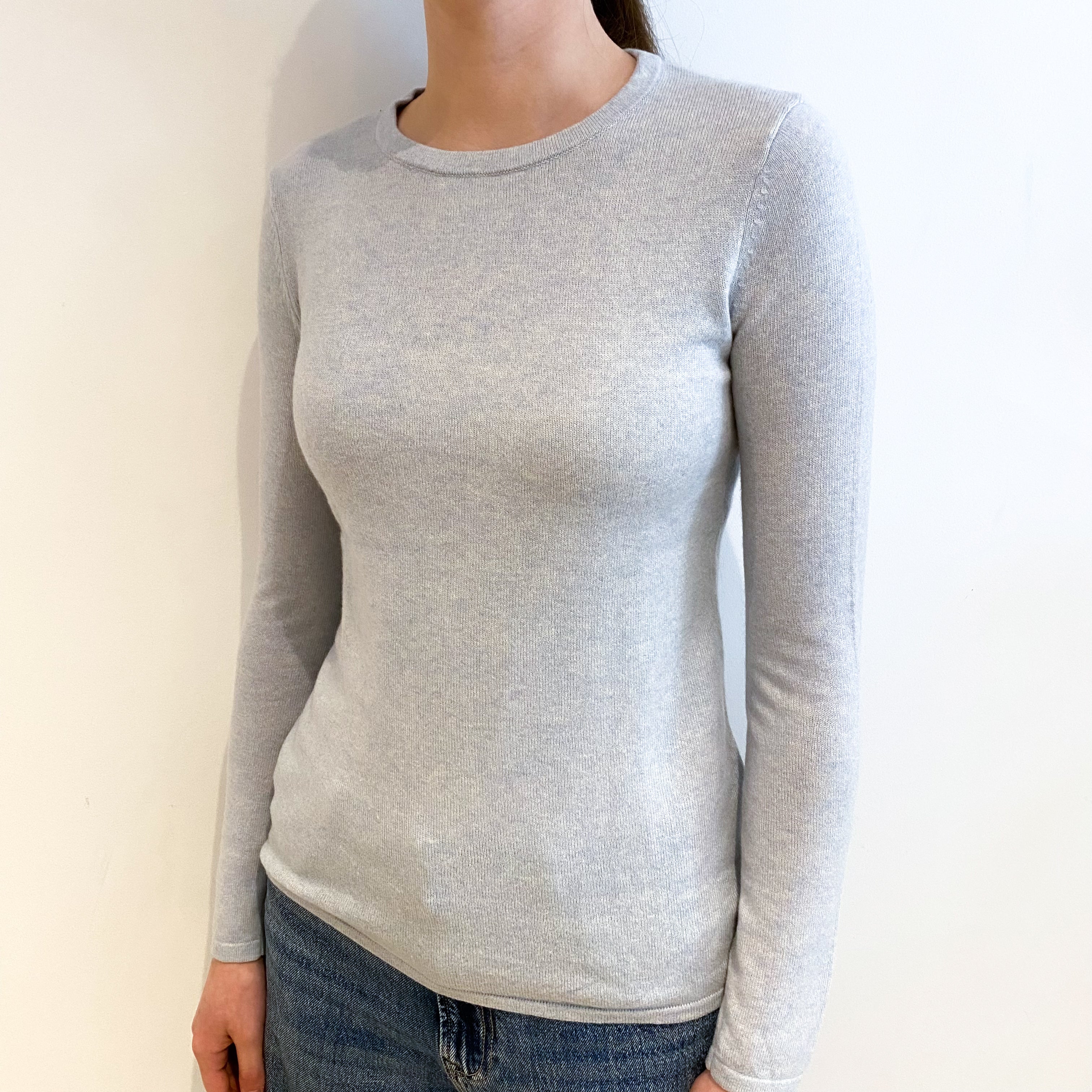 Ice Blue Cashmere Crew Neck Jumper Extra Small
