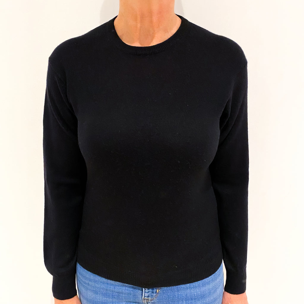 Black Cashmere Crew Neck Jumper Medium