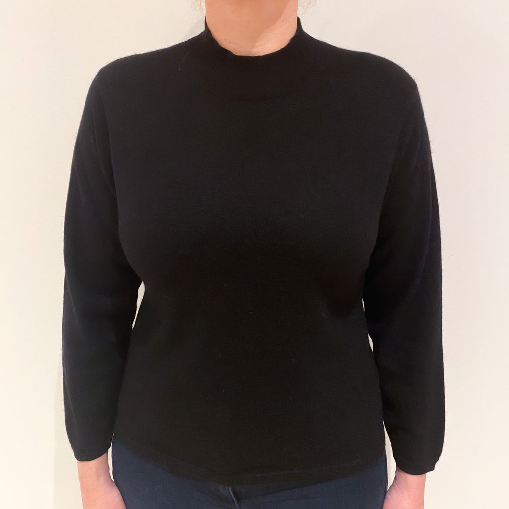 Black Cashmere Turtle Neck Jumper Large