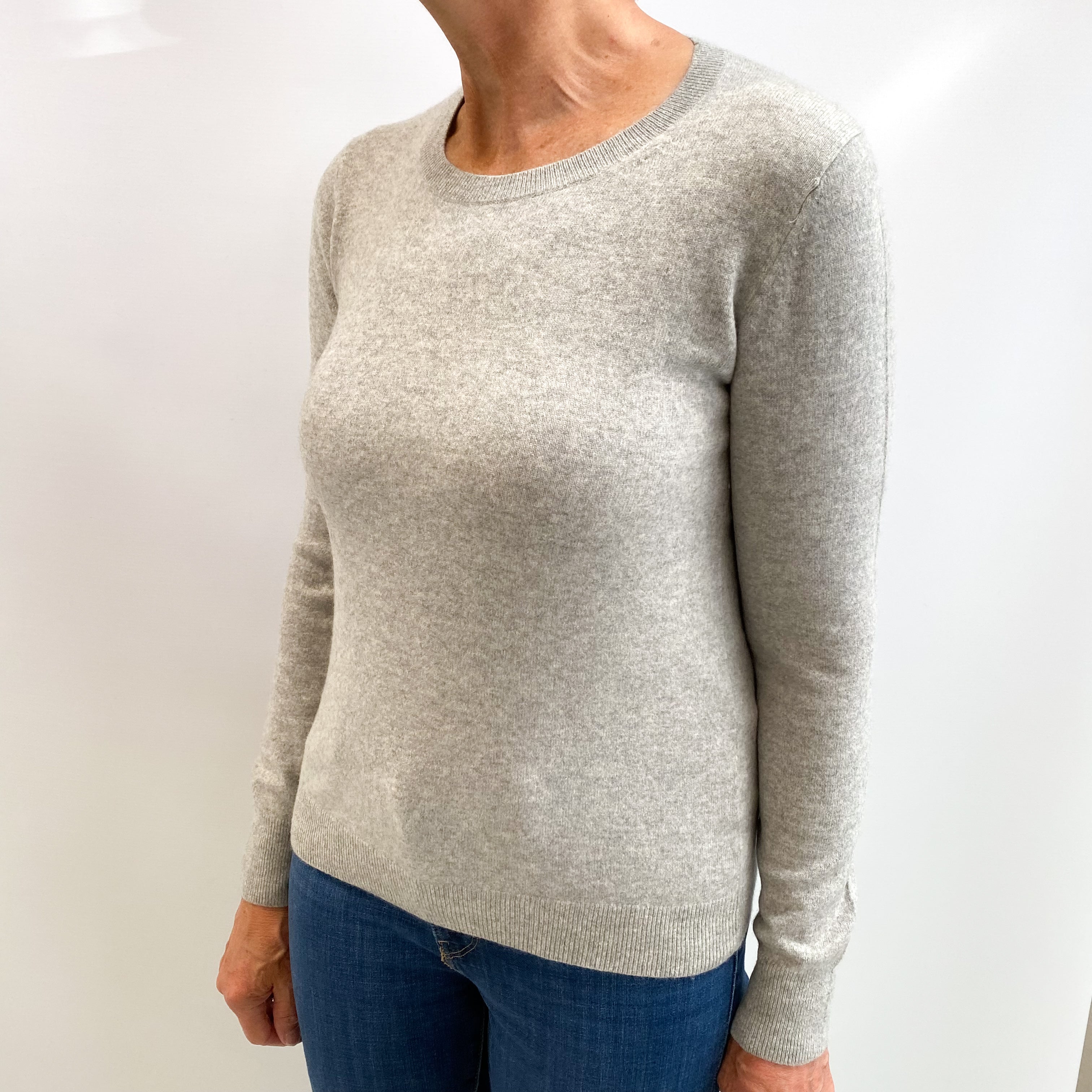 Smoke Grey Cashmere Crew Neck Jumper Medium