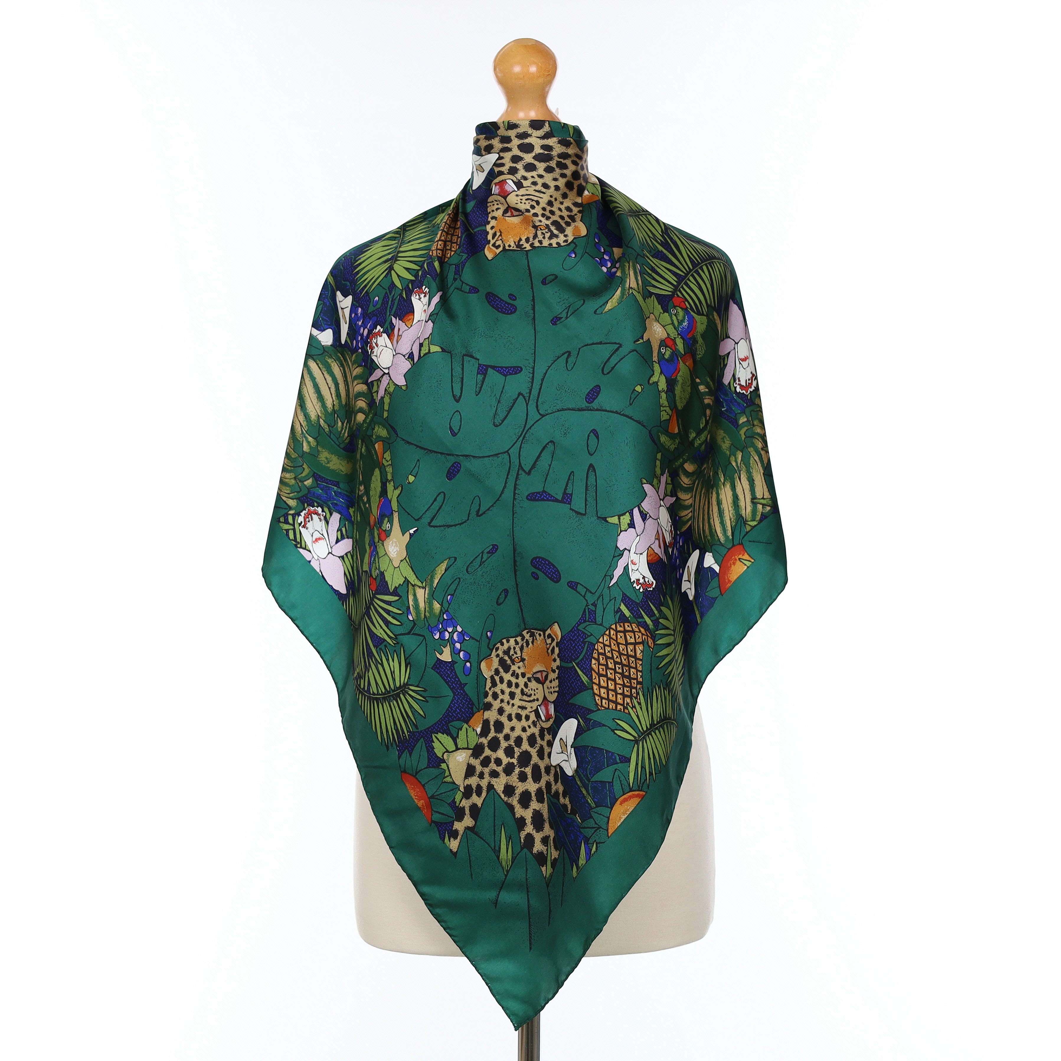 Beckford Silk Jungle Scene Vintage Silk Scarf