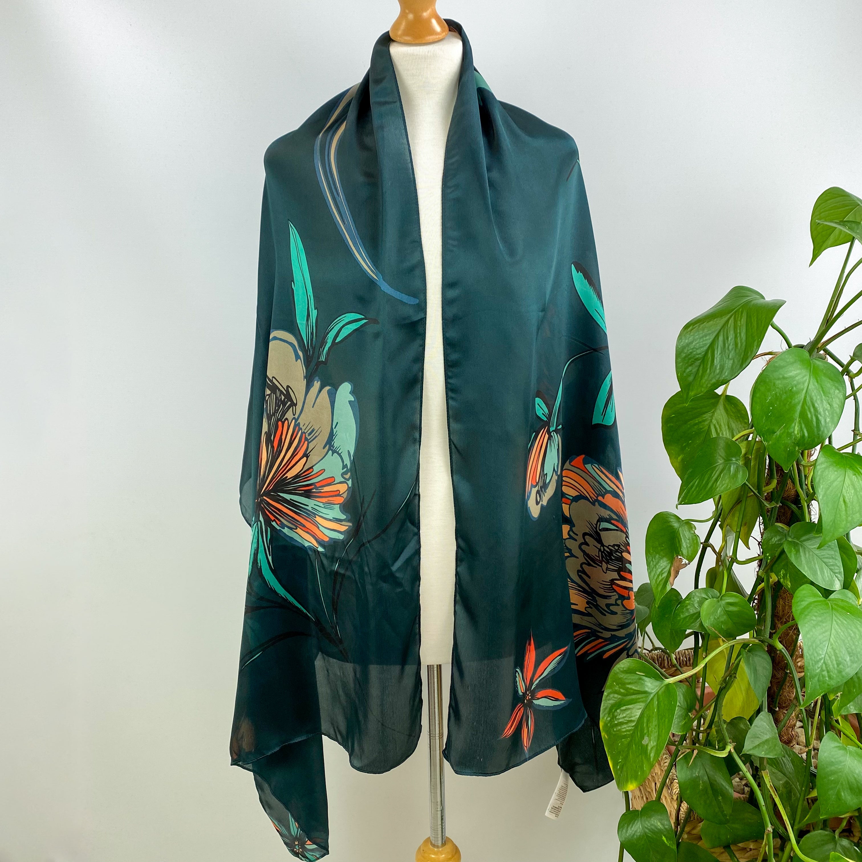 Jigsaw Floral Wrap Style Silk Scarf