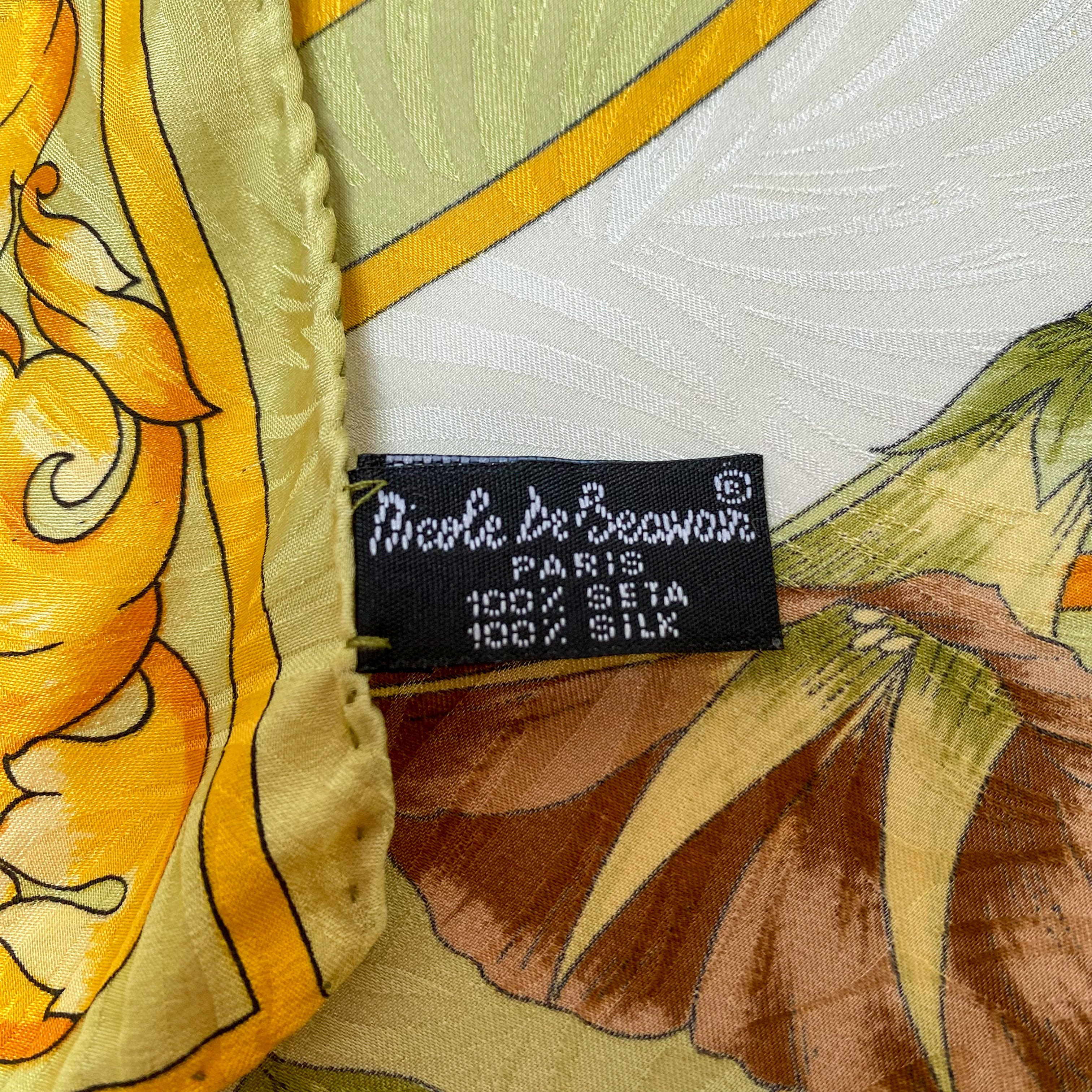 Vintage Nicole De Beauvoir Silk Scarf