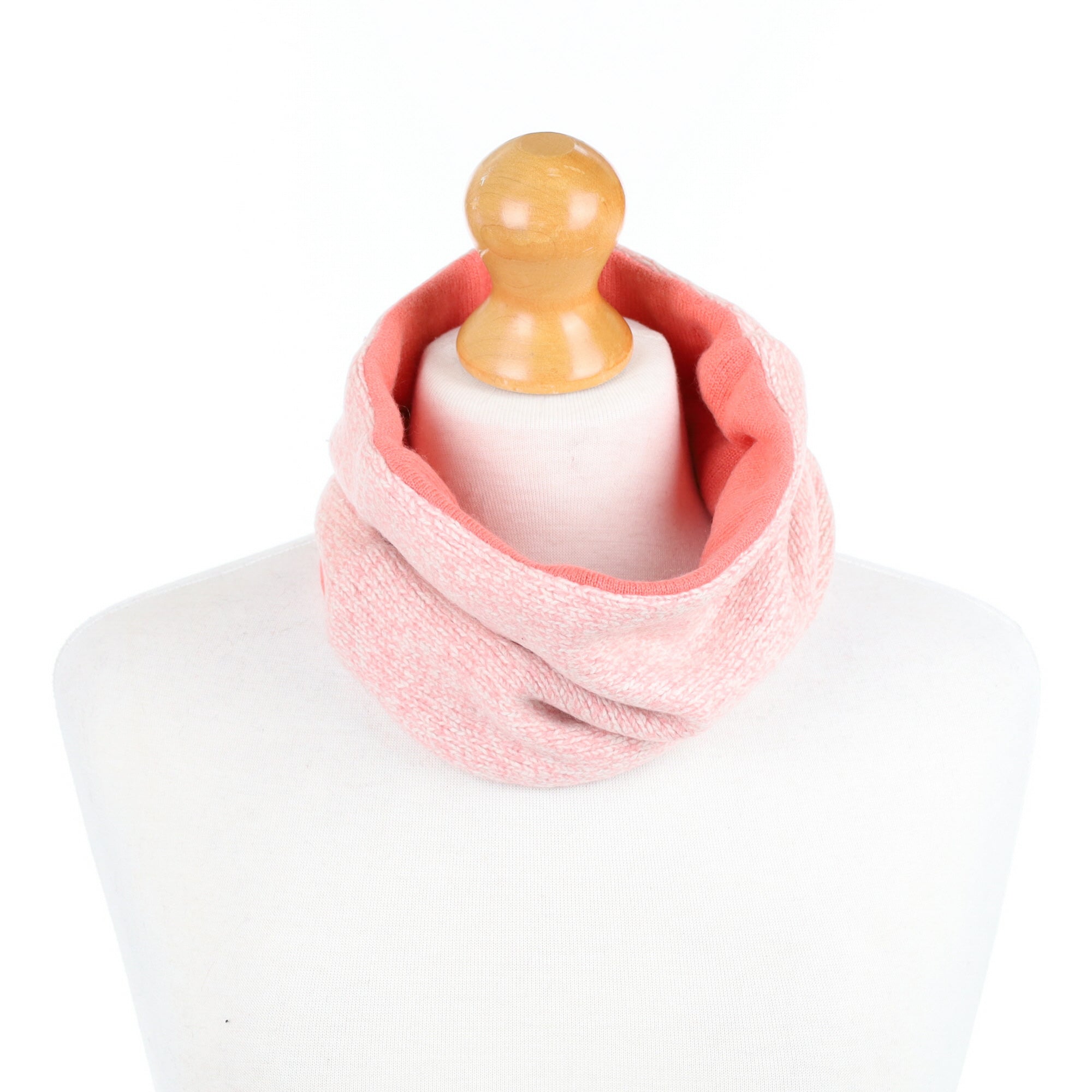 Baby Pink Marl and Coral Chunky Neck Warmer