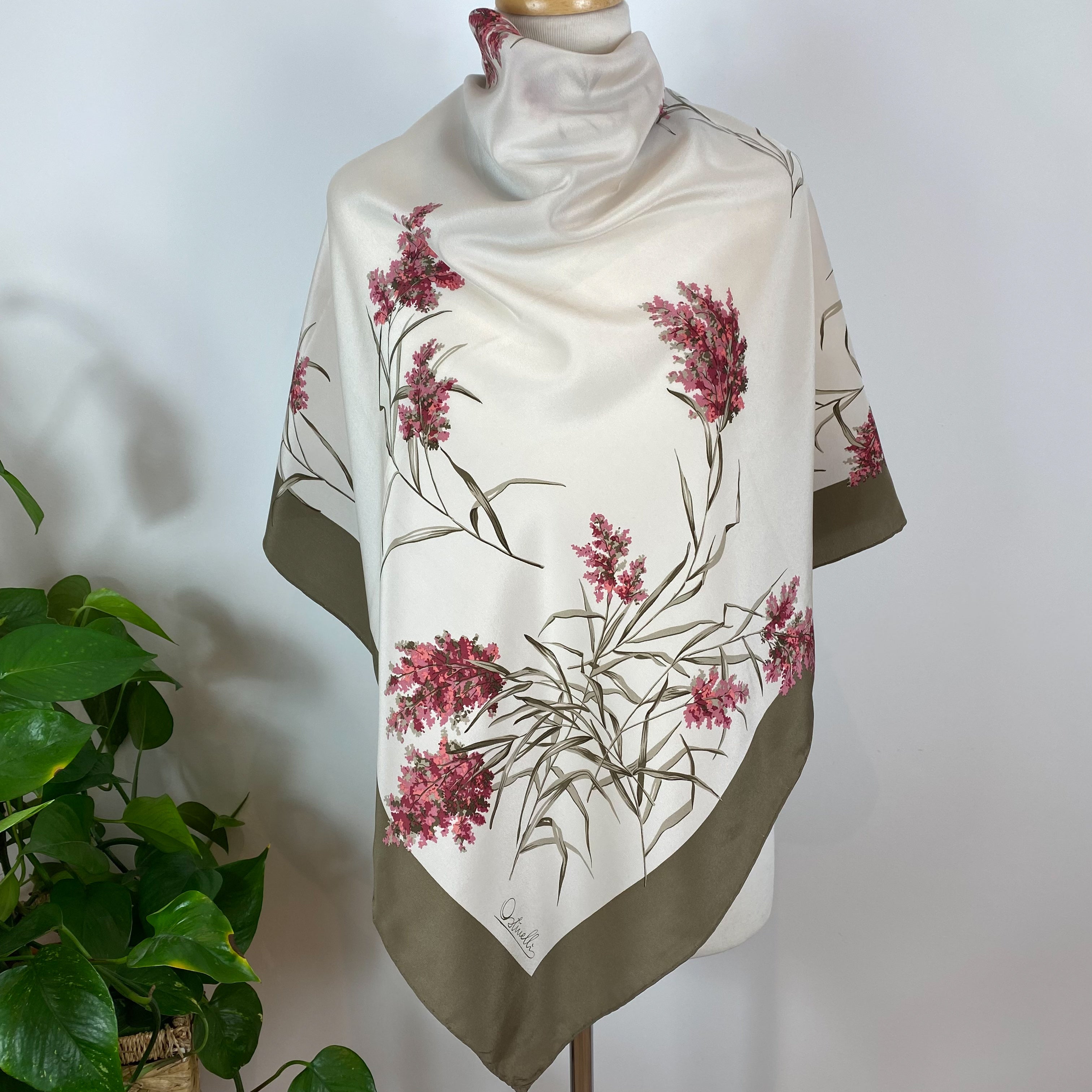 1970s Unworn Ostinelli Immaculate Silk Scarf