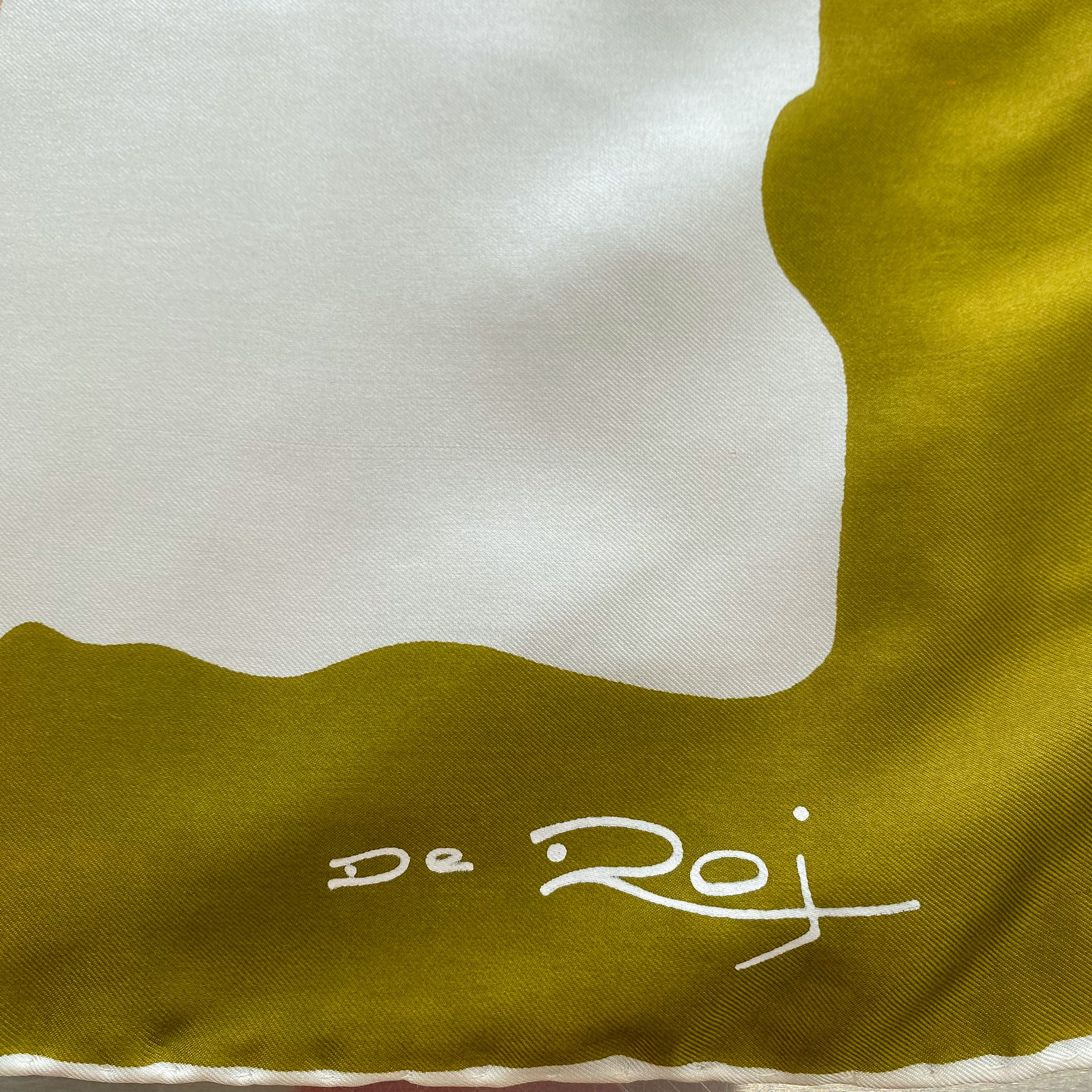 French Orange & Ochre Vintage Silk Scarf